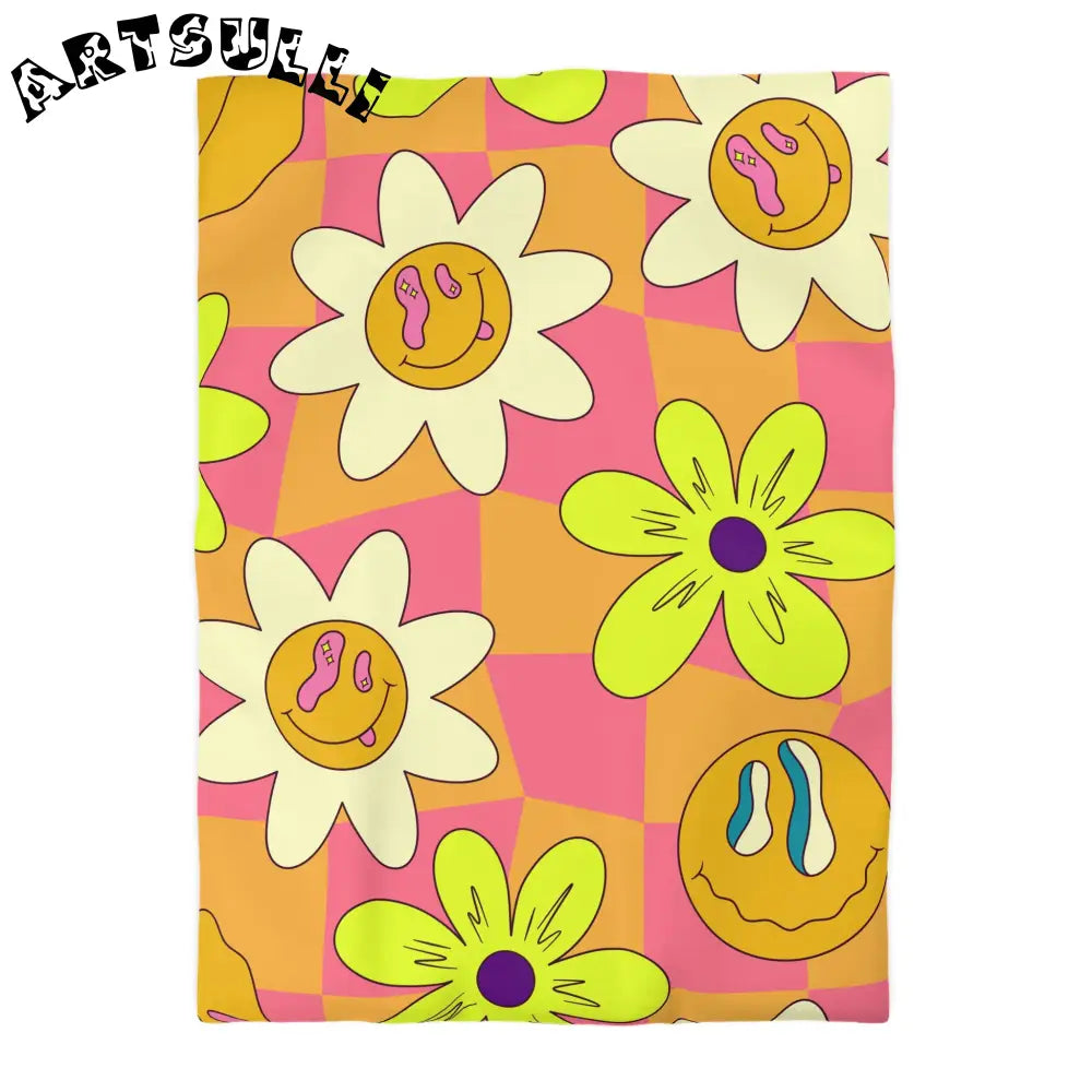 JAKKOUTTHEBXX Trippy Sour Face Rave Microfiber Duvet Cover