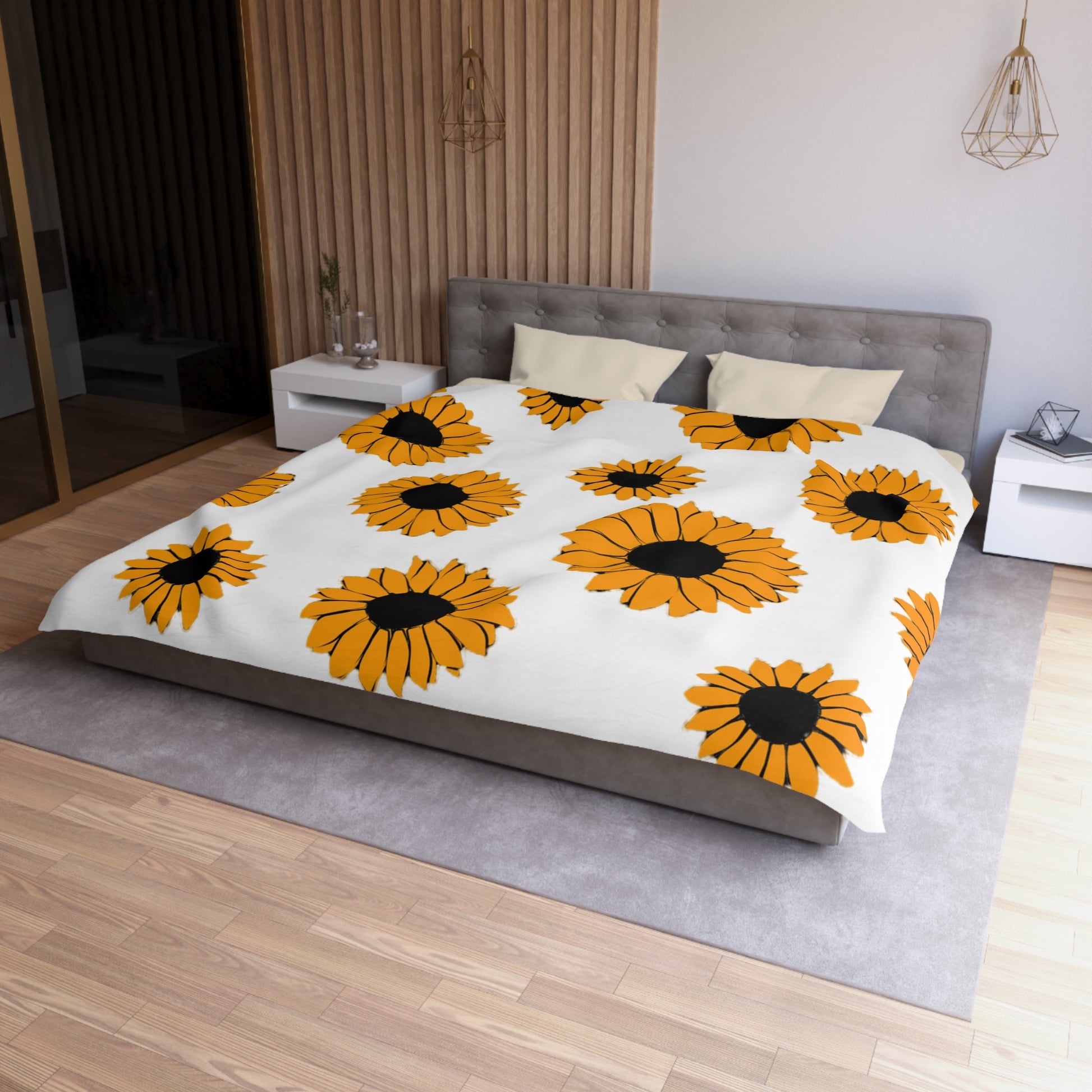 Sunflowers Microfiber Duvet Cover, Artsulli - Art is Long, Life is Short, Home Decor, , , , , , , 