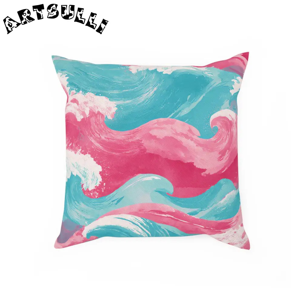 JAKKOUTTHEBXX The Great Pastelwave Pink and Blue Cushion
