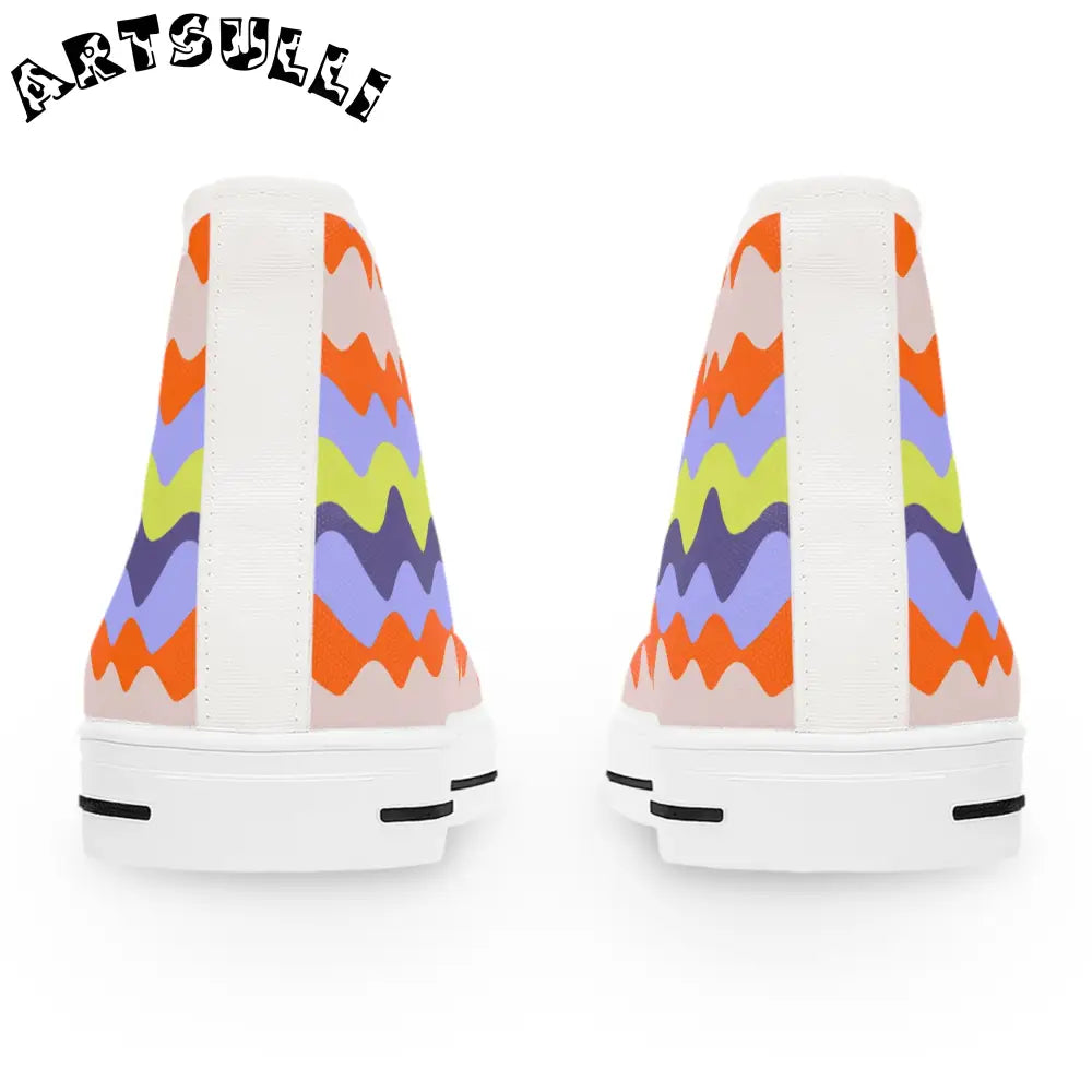 JAKKOUTTHEBXX Waves III Red and Blue Women’s High Top Sneakers