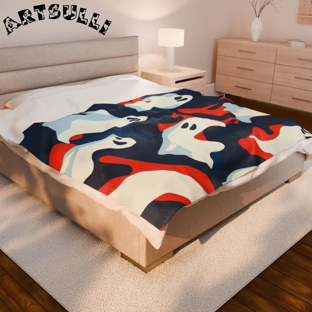JAKKOUTTHEBXX Camo Ghosts Velveteen Plush Blanket JAKKOUTTHEBXX