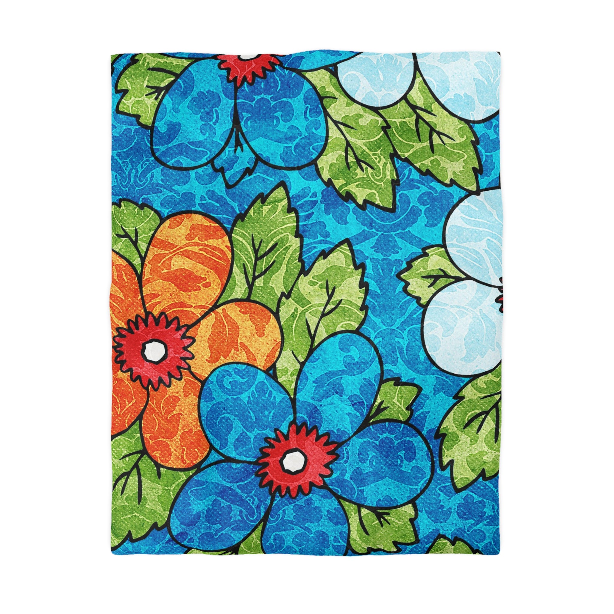 Blue Orange Groovy Microfiber Duvet Cover, Artsulli - Art is Long, Life is Short, Home Decor, Size, Twin, Color, White, , , 32033216978564500428