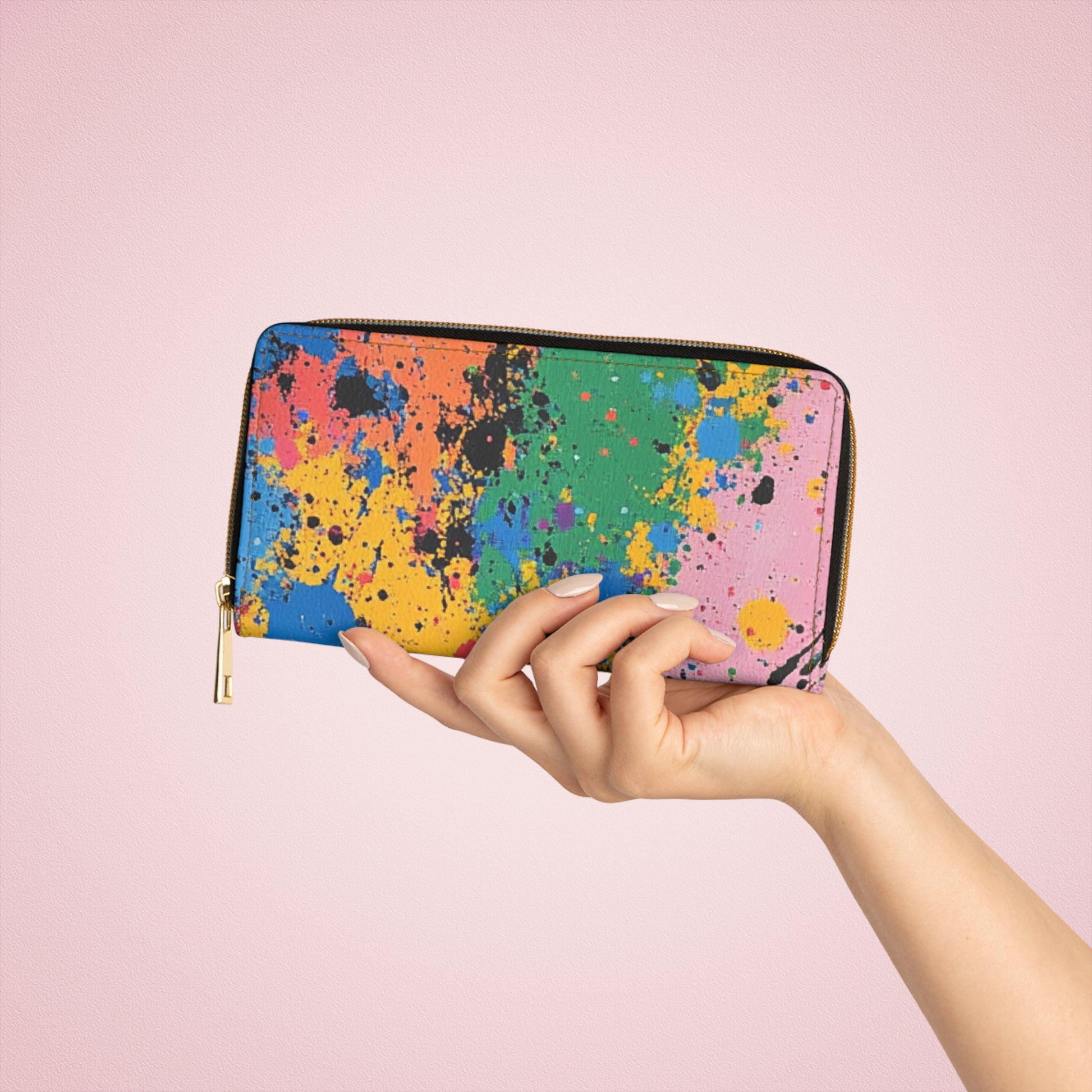 The Colors Of Paint Splatter Zipper Wallet, Artsulli - Art is Long, Life is Short, Accessories, , , , , , , 
