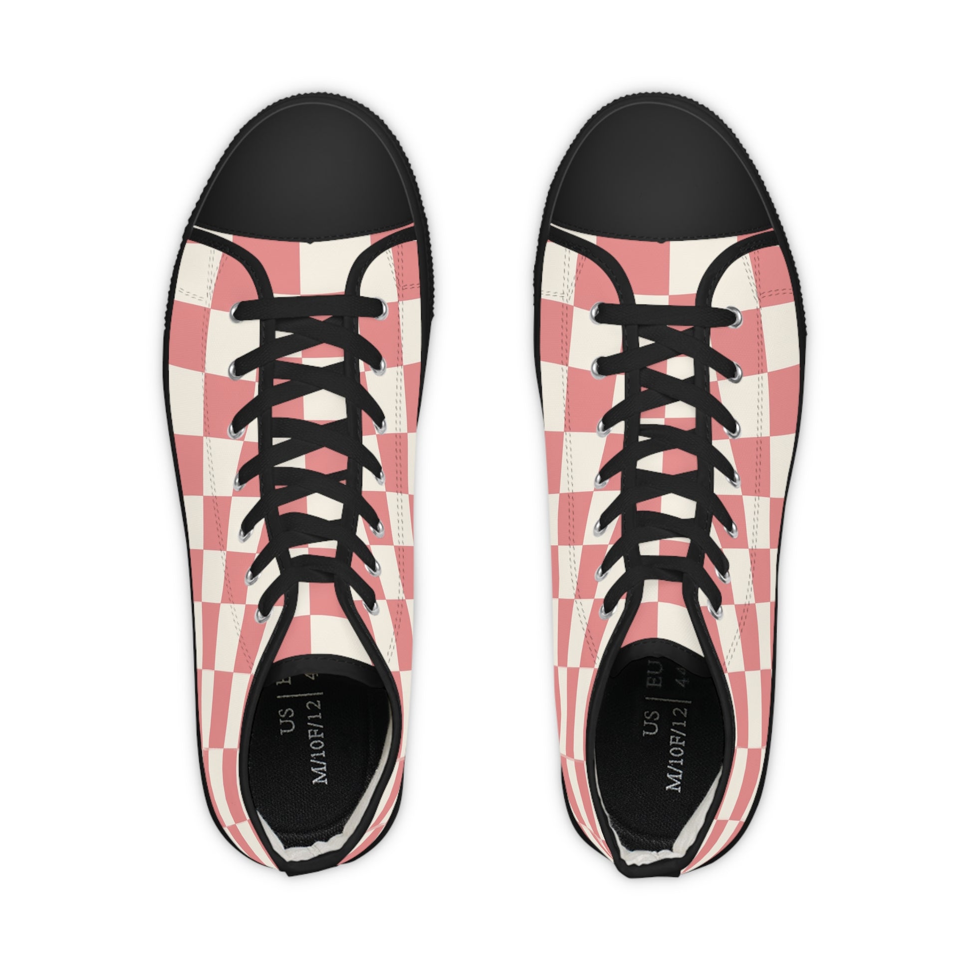 Retro Checkered Grassland Sprites II Men's High Top Sneakers, Artsulli - Art is Long, Life is Short, Shoes, , , , , , , 