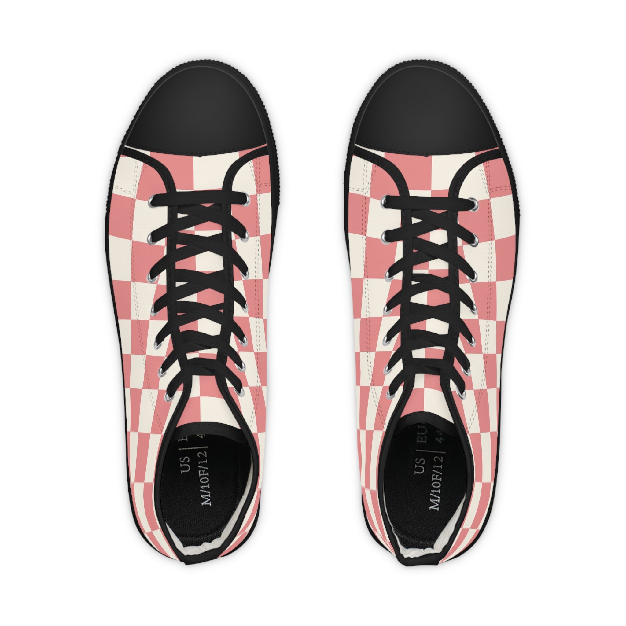 Retro Checkered Grassland Sprites II Men's High Top Sneakers, Artsulli - Art is Long, Life is Short, Shoes, , , , , , , 