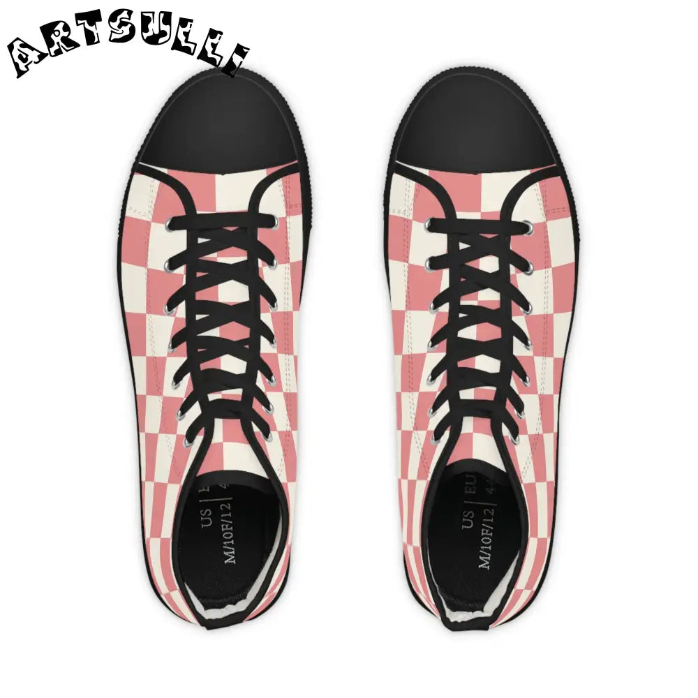 JAKKOUTTHEBXX Retro Checkered Grassland Sprites II Men’s High Top