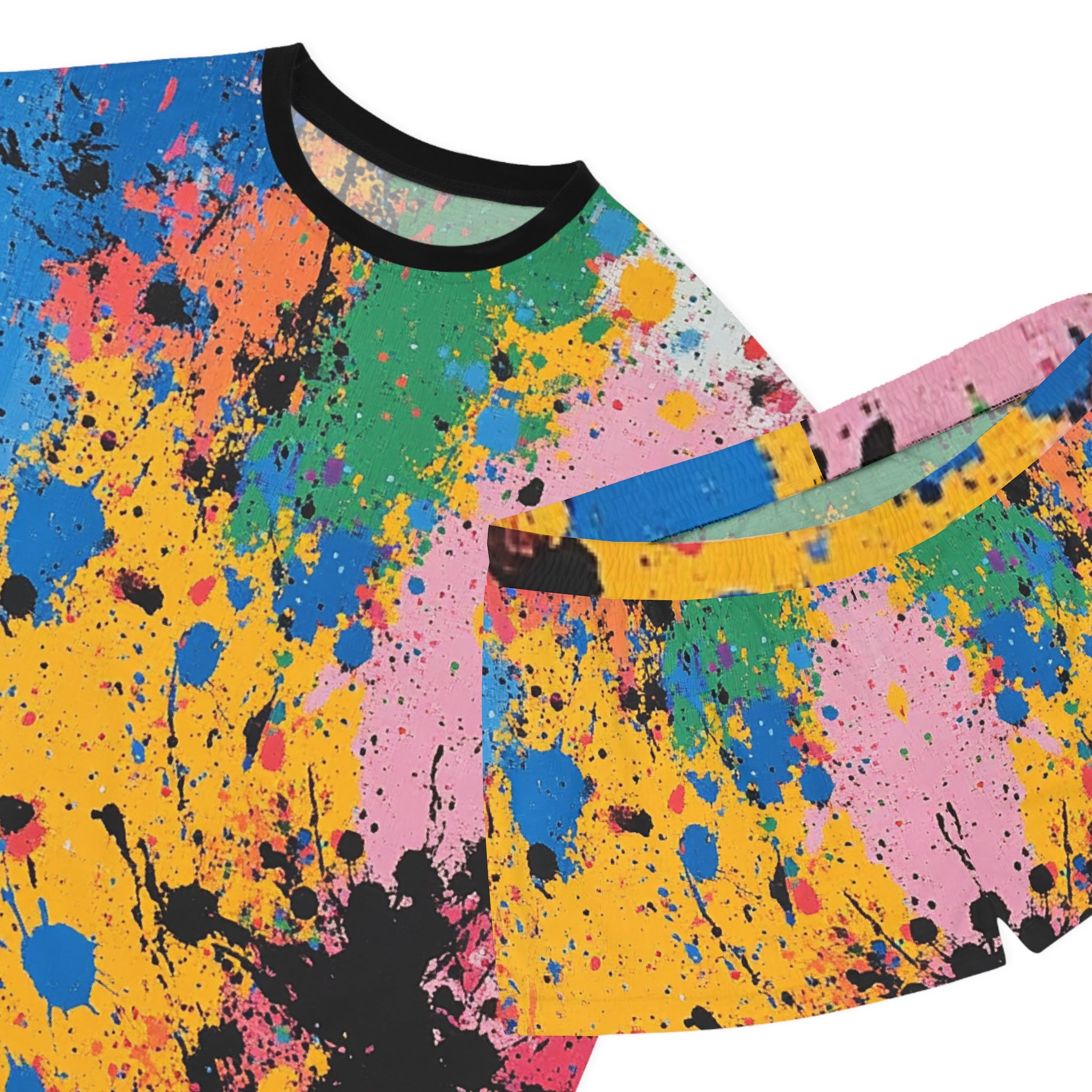 The Colors Of Paint Splatter Women's Short Pajama Set (AOP), Artsulli - Art is Long, Life is Short, All Over Prints, , , , , , , 