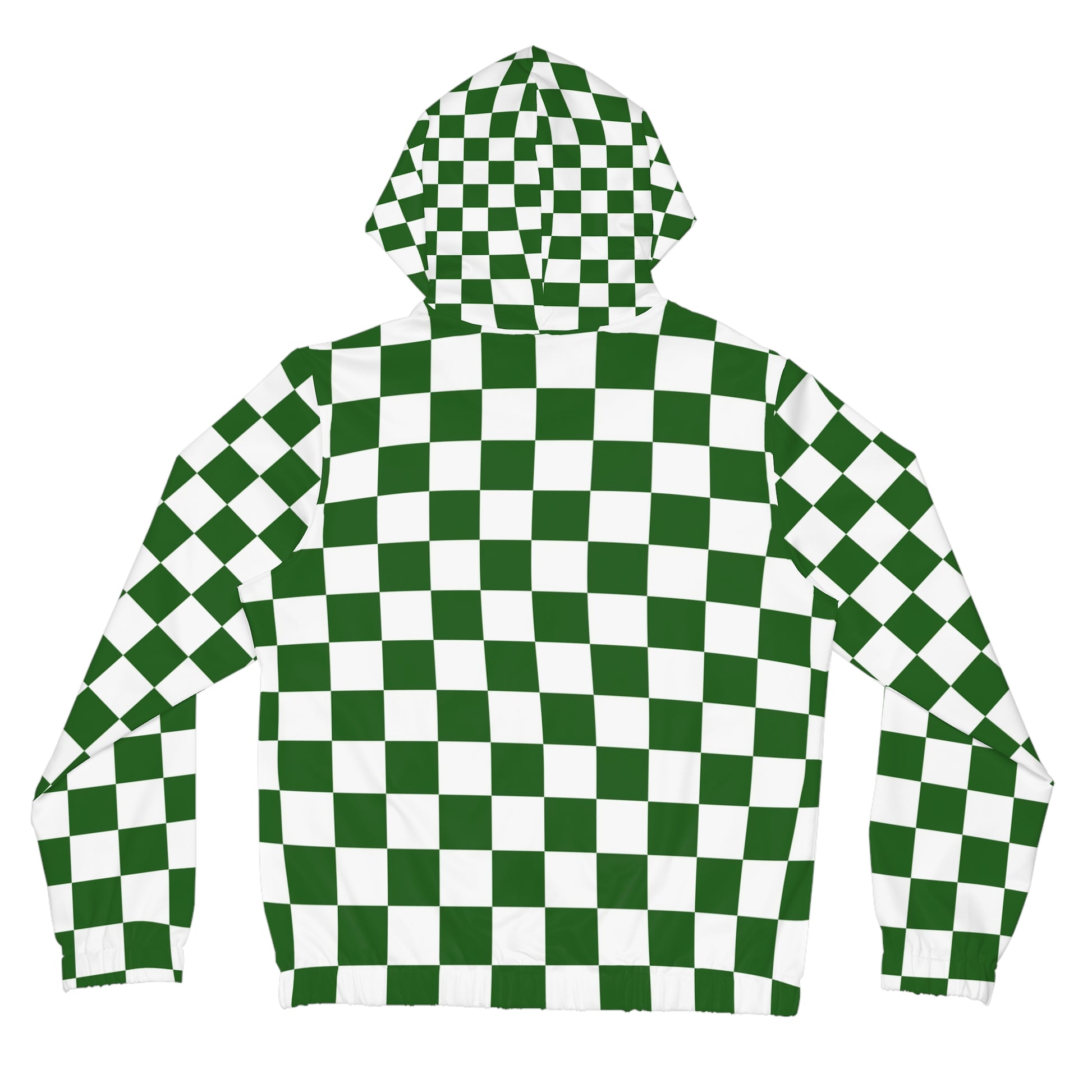 Checkerboard White and Dark Green Women’s Full-Zip Hoodie (AOP), Artsulli - Art is Long, Life is Short, All Over Prints, , , , , , , 
