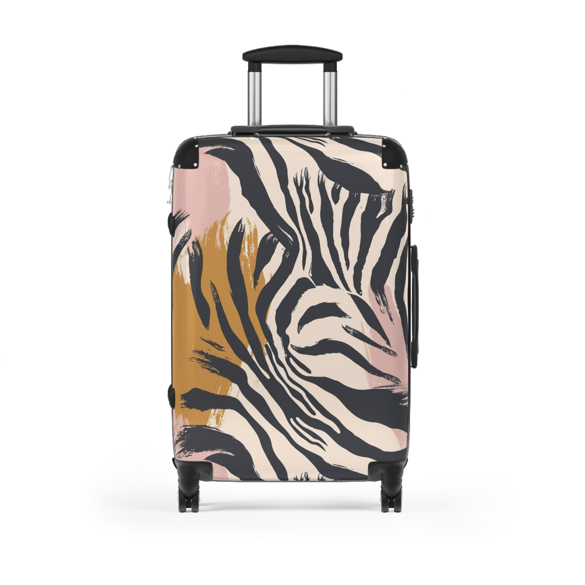 Zebra Brush Strokes Suitcase, Artsulli - Art is Long, Life is Short, Bags, Size, Medium, Color, Black, , , 17612608037648