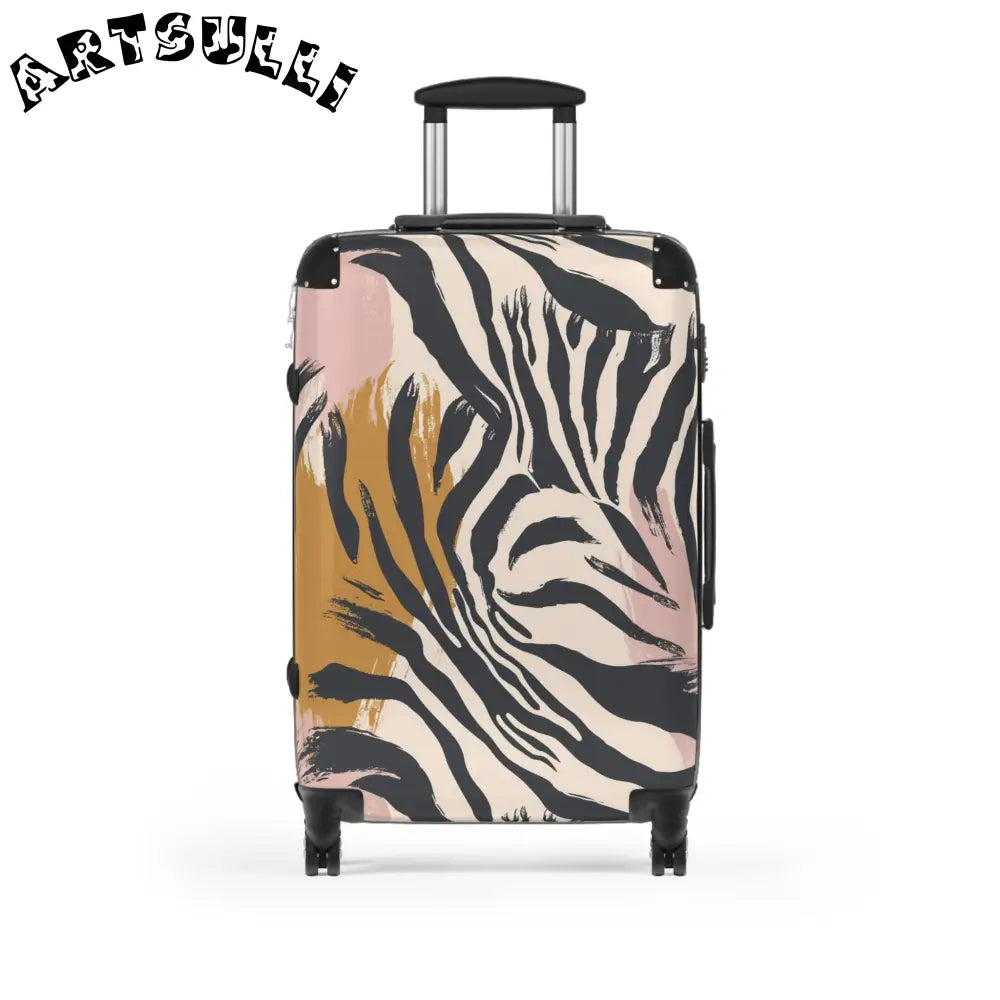 JAKKOUTTHEBXX Zebra Print Hard Shell Carry-On Luggage with Spinner