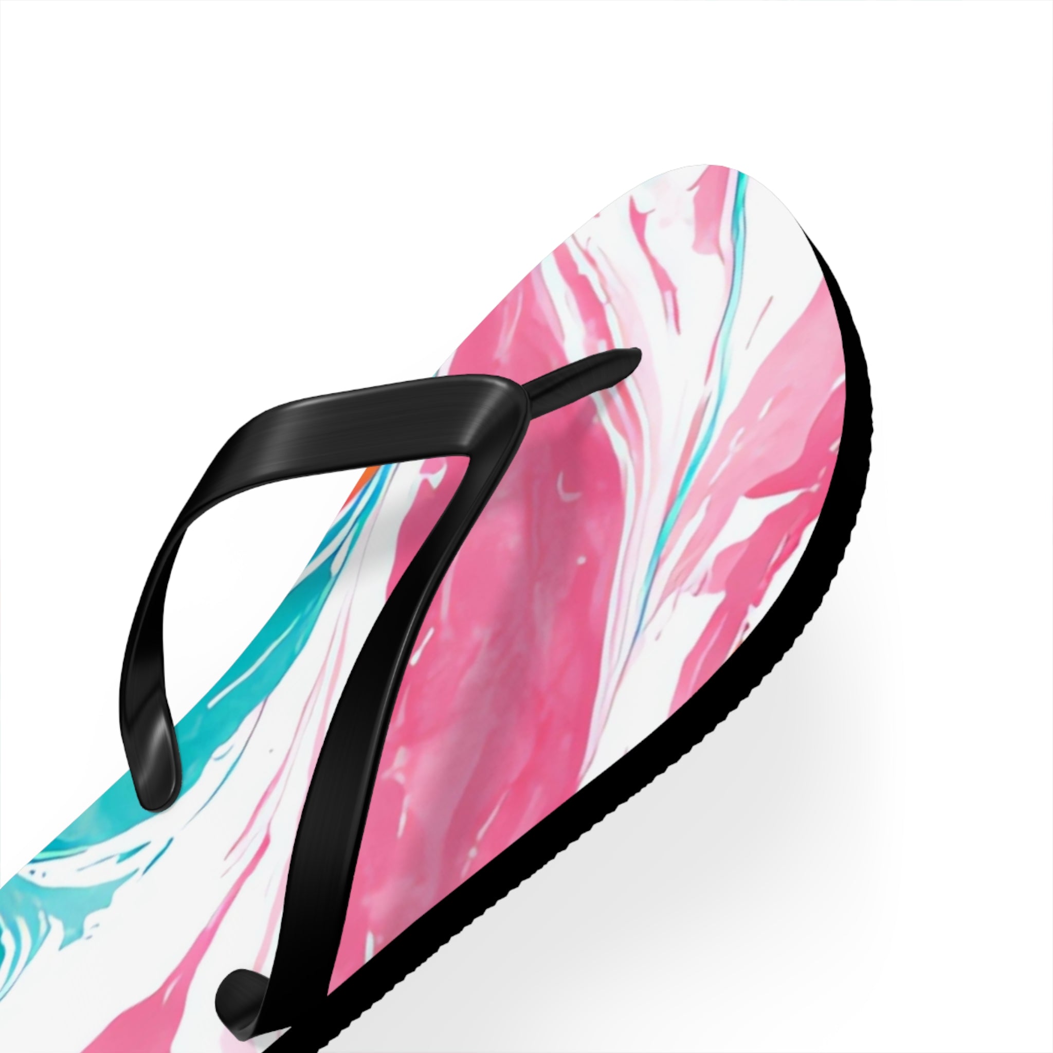 Liquid Pastel Spill Multi-Color Flip Flops, Artsulli - Art is Long, Life is Short, Shoes, , , , , , , 