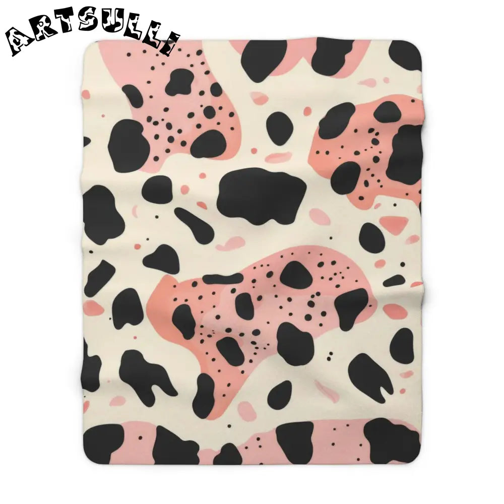 JAKKOUTTHEBXX Pink Cow Print Cozy Fleece Blanket 2025