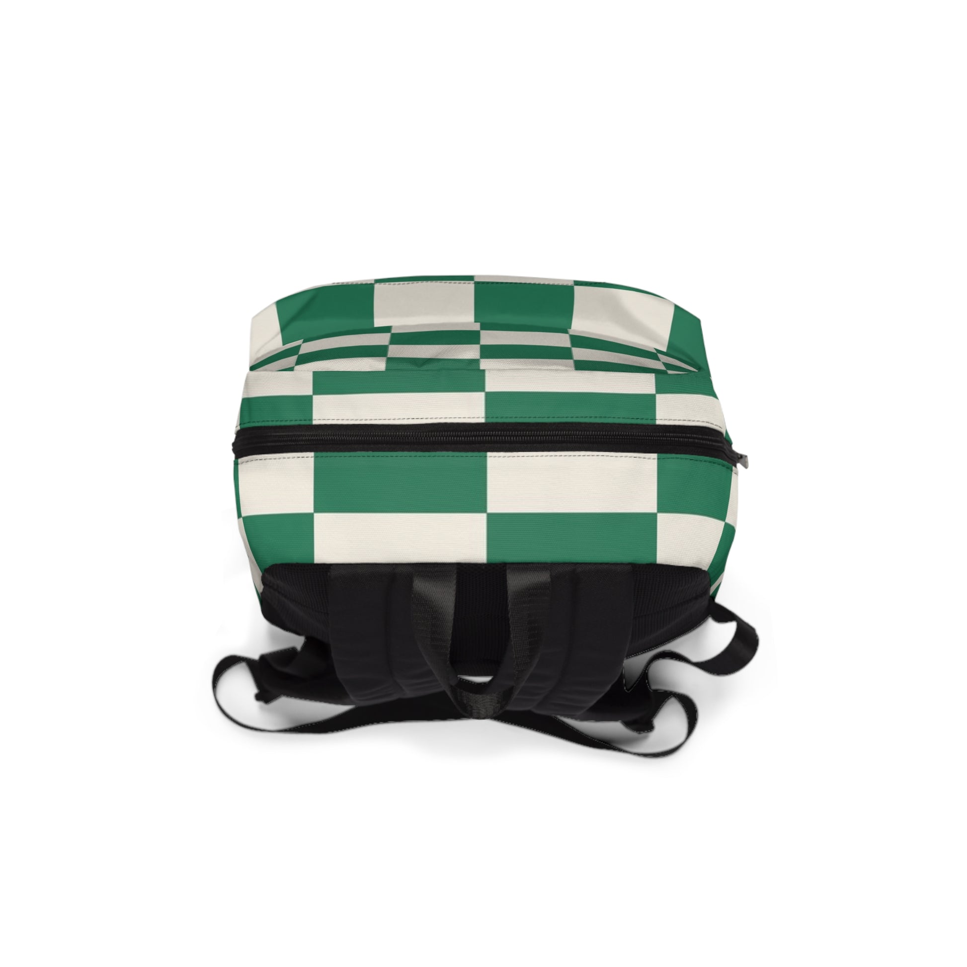 Checkerboard Dark Green Unisex Classic Backpack, Artsulli - Art is Long, Life is Short, Bags, , , , , , , 