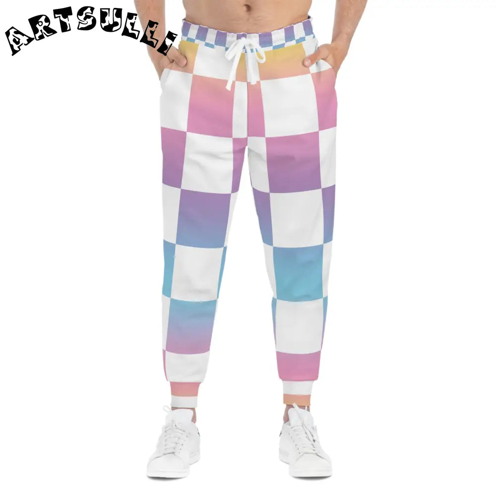 JAKKOUTTHEBXX Vaporwave Check Athletic Joggers (AOP) JAKKOUTTHEBXX