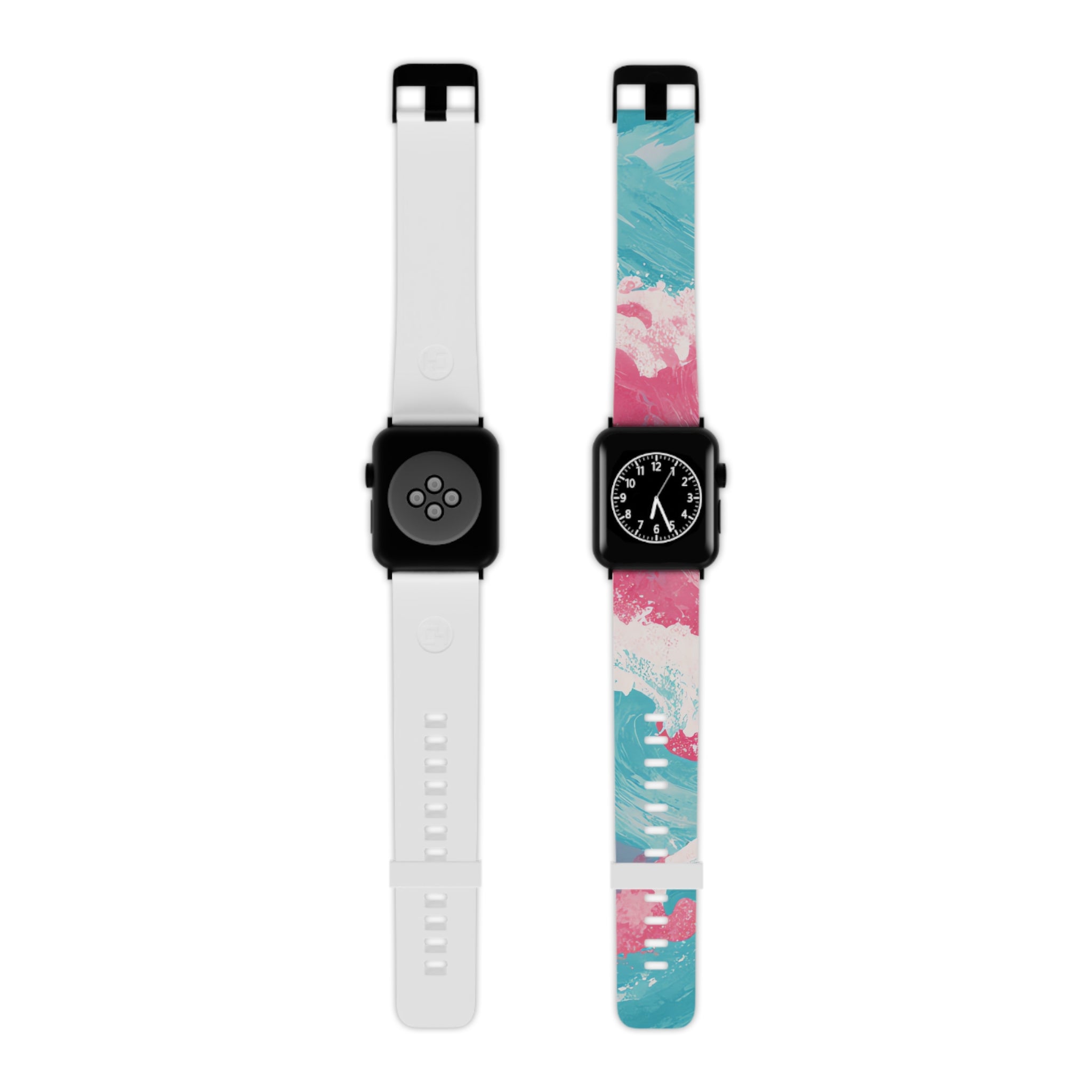 The Great Pastelwave Pink and Blue Watch Band for Apple Watch, Artsulli - Art is Long, Life is Short, Accessories, Size, 8'' × 0.75'' / 42 - 44 mm, Color, Black, , , 96373122235031654916