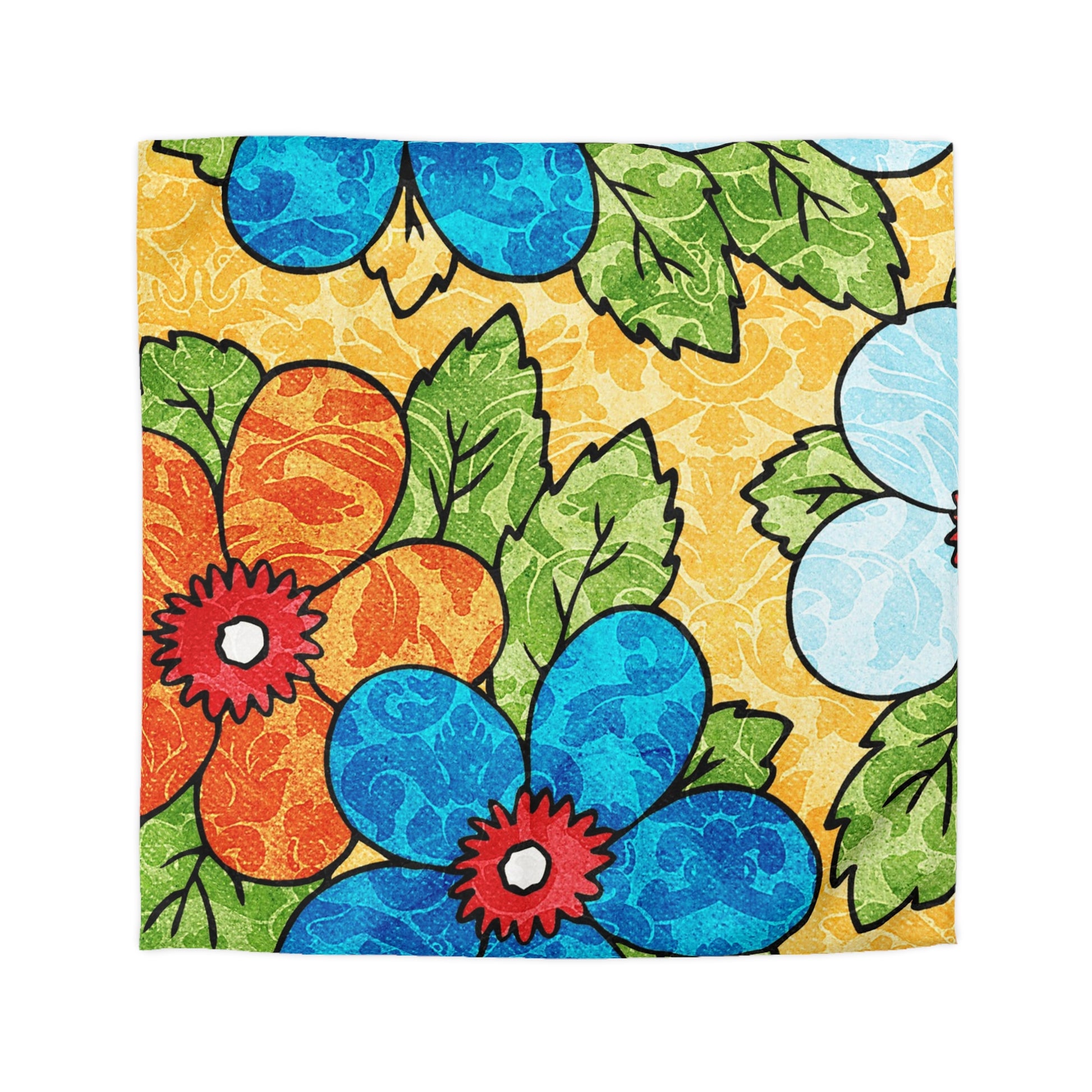 Groovy Yellow Floral Kl Microfiber Duvet Cover, Artsulli - Art is Long, Life is Short, Home Decor, Size, Queen, Color, White, , , 13615192234827609542