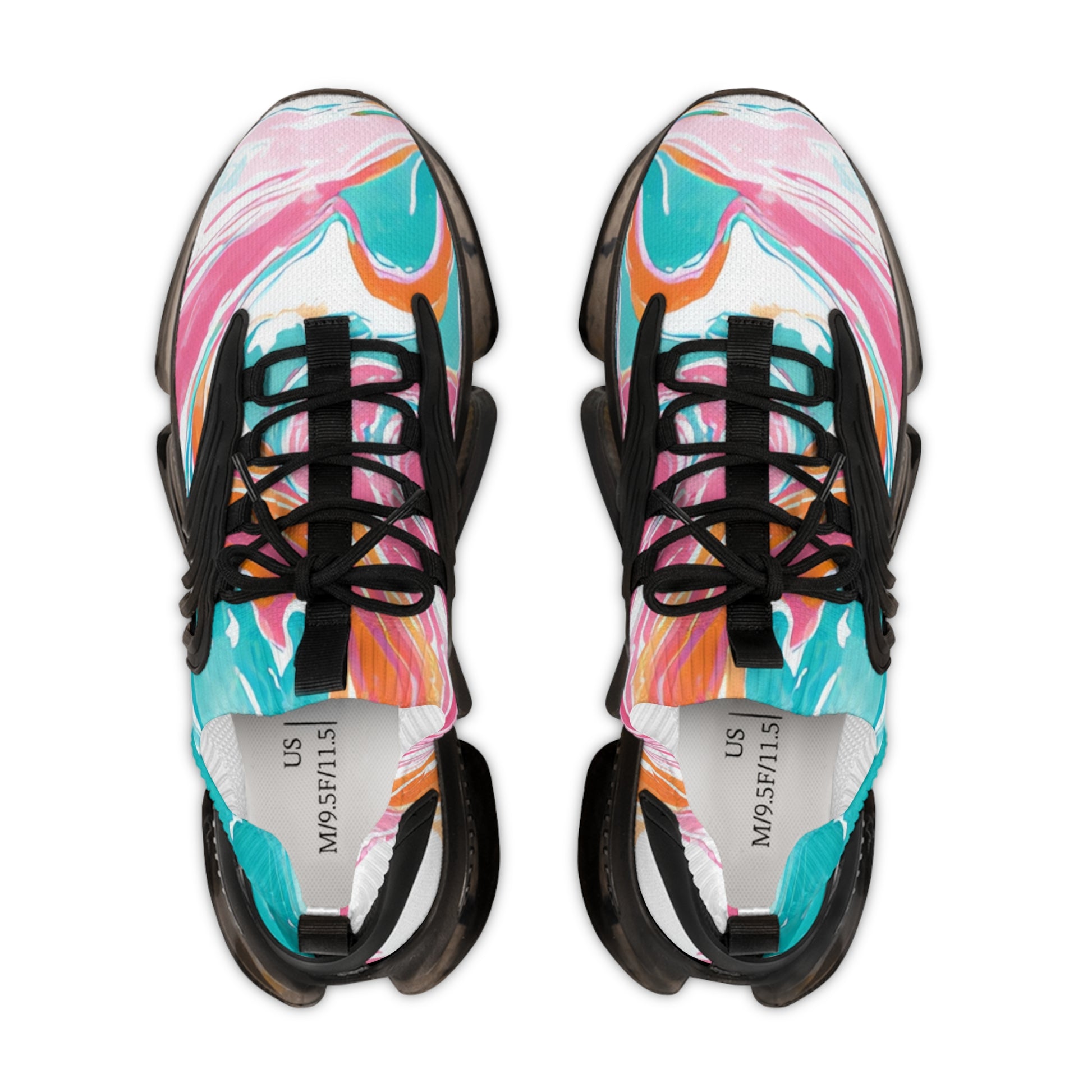 Liquid Pastel Spill Multi-Color Men's Mesh Sneakers, Artsulli - Art is Long, Life is Short, Shoes, , , , , , , 