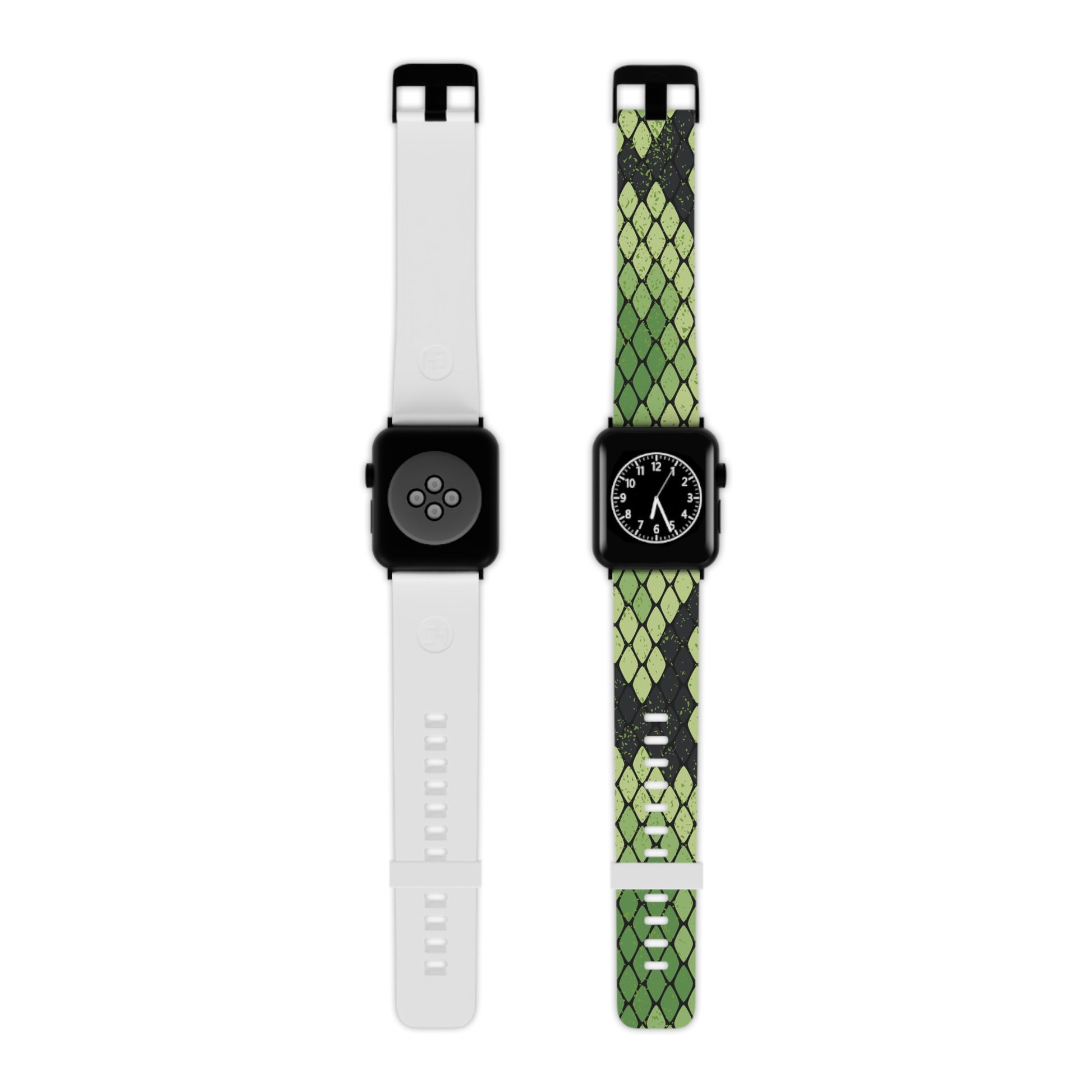 Snake Skin Green and Black Watch Band for Apple Watch, Artsulli - Art is Long, Life is Short, Accessories, Size, 8'' × 0.75'' / 42 - 44 mm, Color, Black, , , 11247238589939
