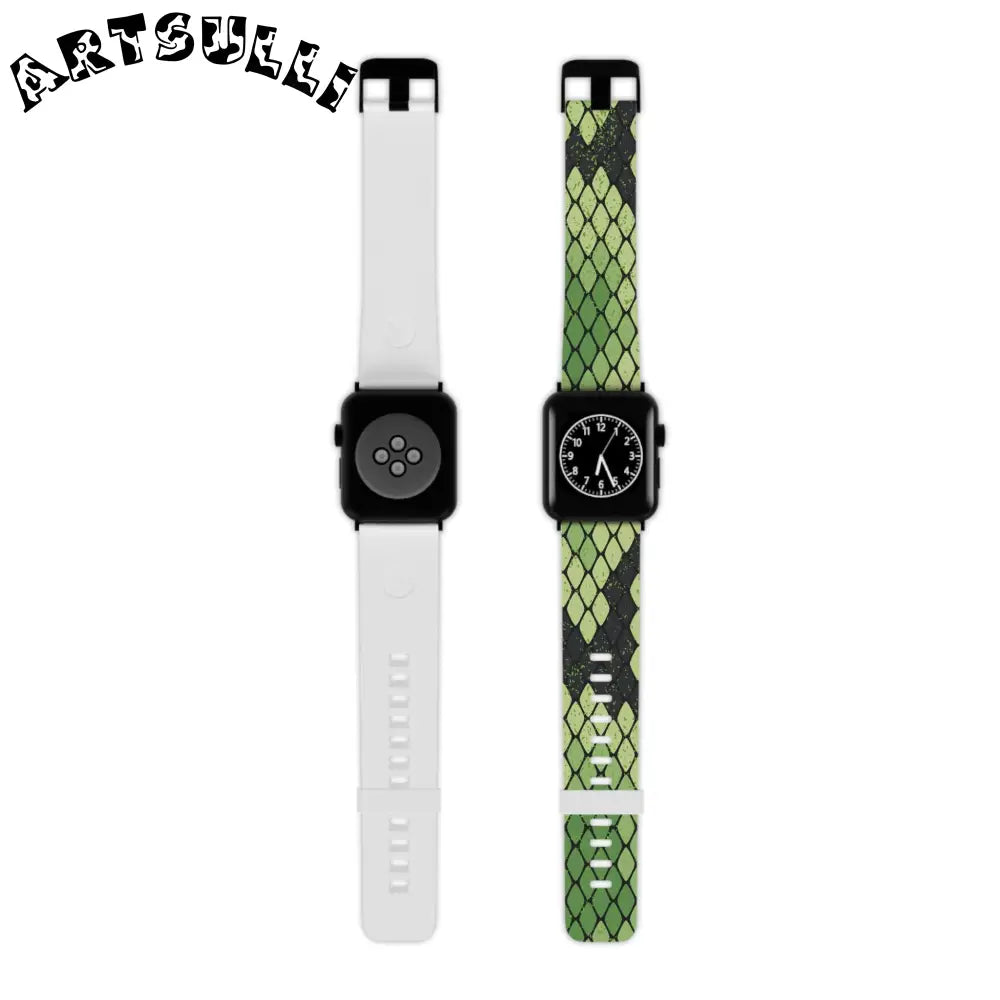 JAKKOUTTHEBXX Snake Skin Green and Black Watch Band for Apple Watch