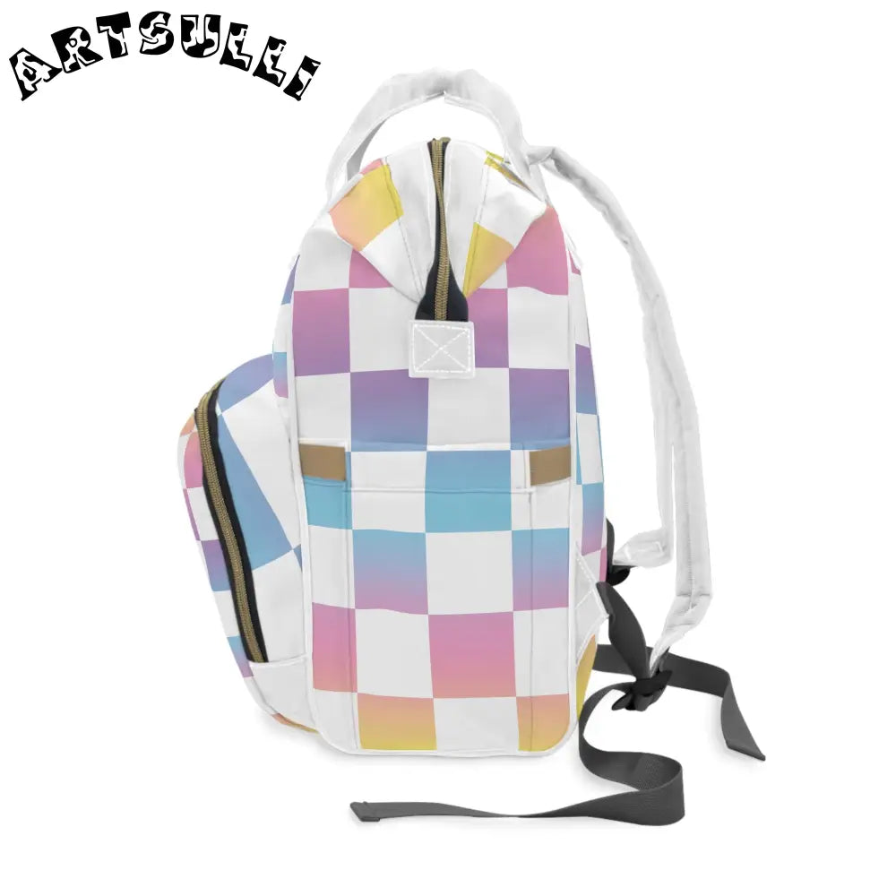 JAKKOUTTHEBXX Vaporwave Check II Multifunctional Diaper Backpack