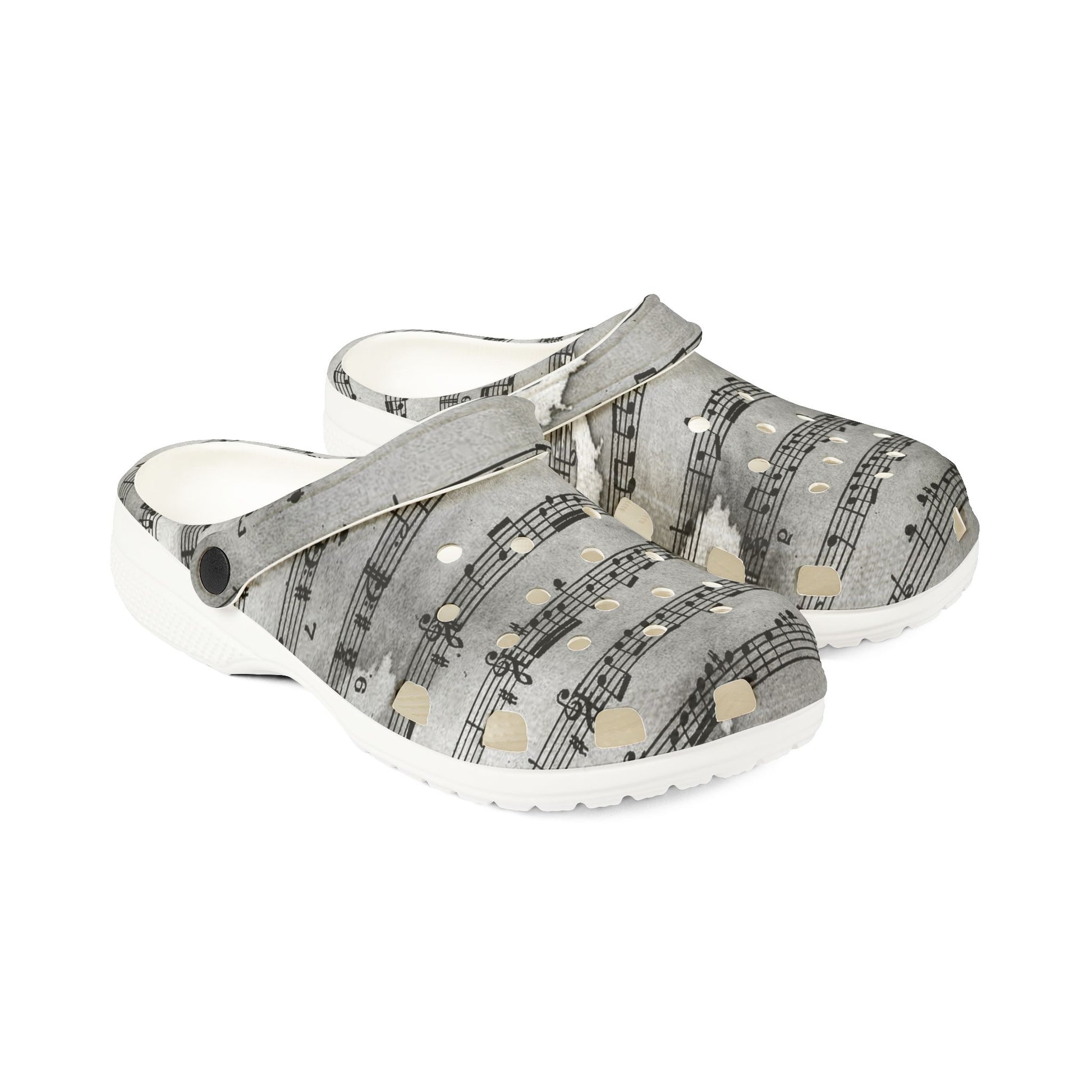 Drip Spill Type Beat Sheet Music Black EVA Foam Rubber Shoes (AOP), Artsulli - Art is Long, Life is Short, Shoes, , , , , , , 
