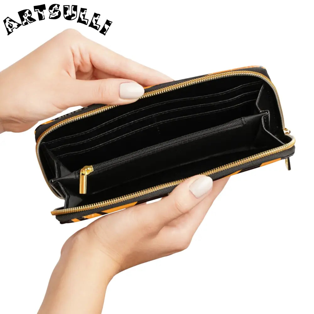 JAKKOUTTHEBXX Tiger Scratches Orange & Black Zipper Wallet