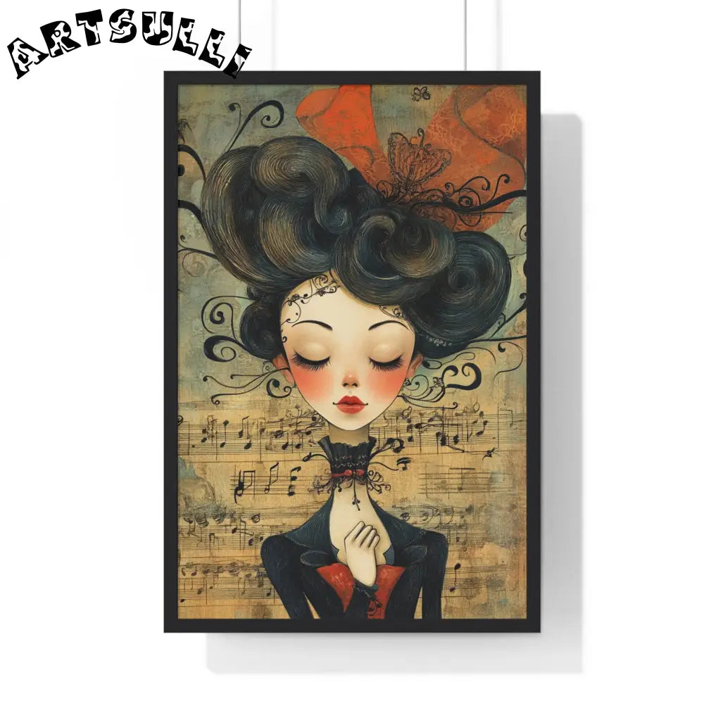 Type Beat Girl Vertical Framed Poster, Artsulli - Art is Long, Life is Short, Poster, Size, 20" x 30", Color, Black, , , 90526051339045263169
