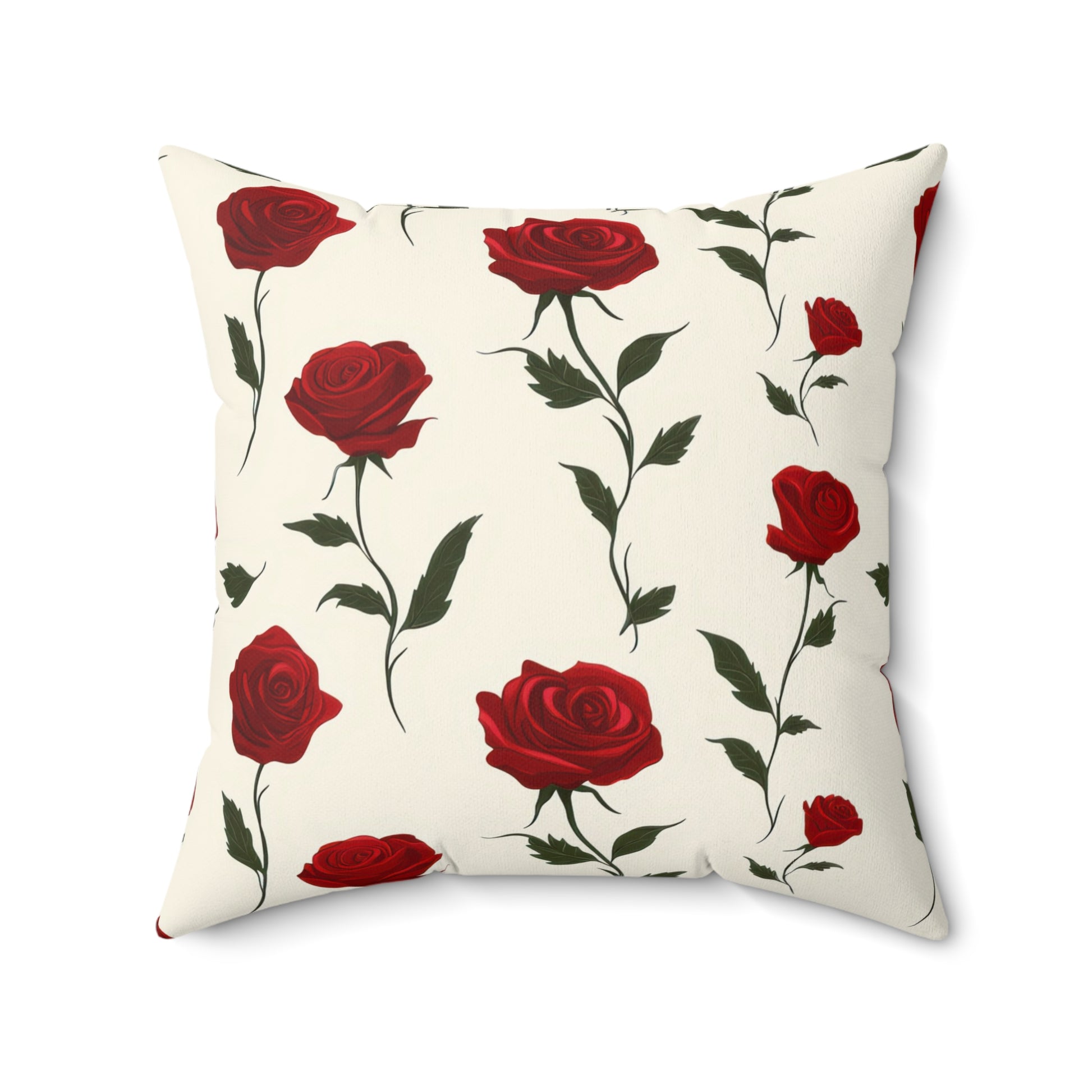 Red Roses Spun Polyester Square Pillow, Artsulli - Art is Long, Life is Short, Home Decor, , , , , , , 
