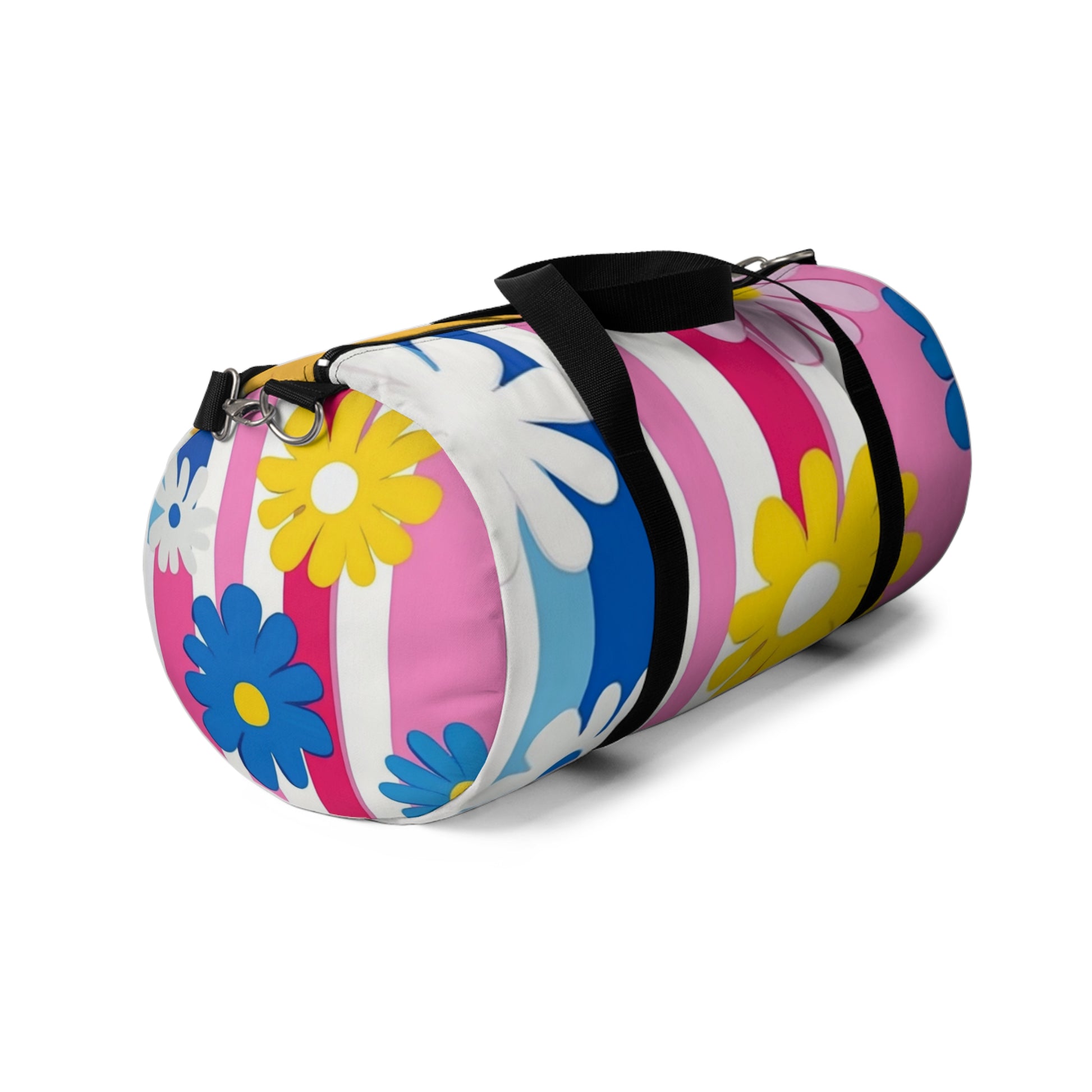 Flowers x Stripes Multi-Color Duffel Bag, Artsulli - Art is Long, Life is Short, Bags, , , , , , , 