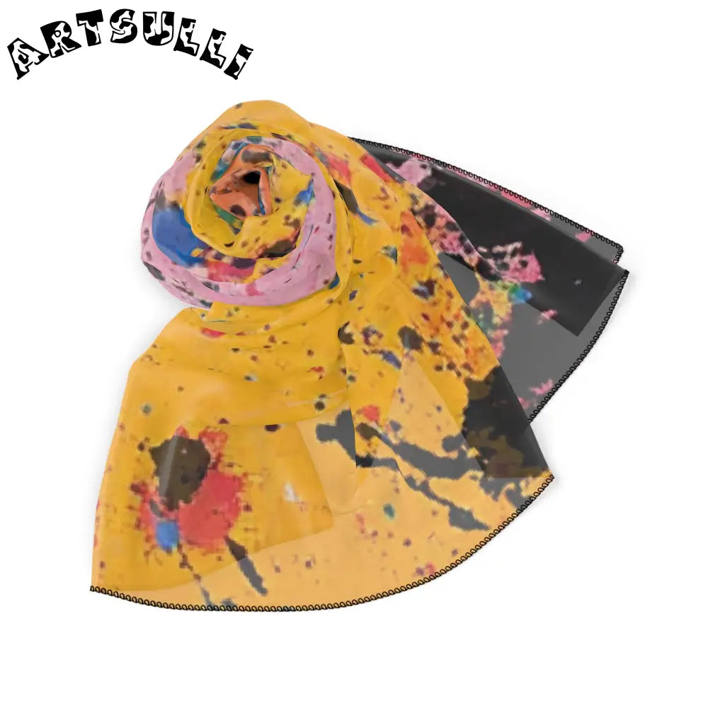 JAKKOUTTHEBXX The Colors Of Paint Splatter Poly Scarf JAKKOUTTHEBXX