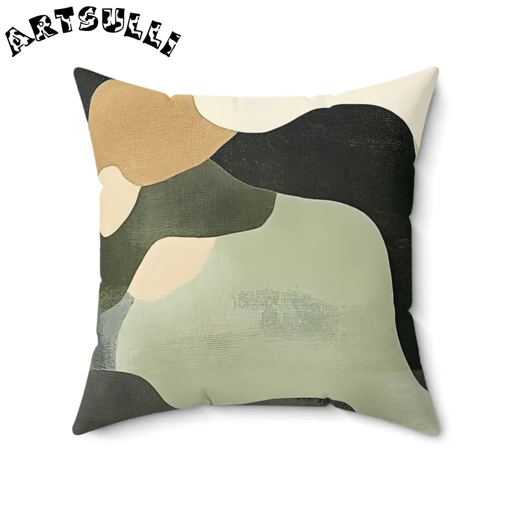 JAKKOUTTHEBXX Abstract Earth Tone Camouflage Pillow JAKKOUTTHEBXX