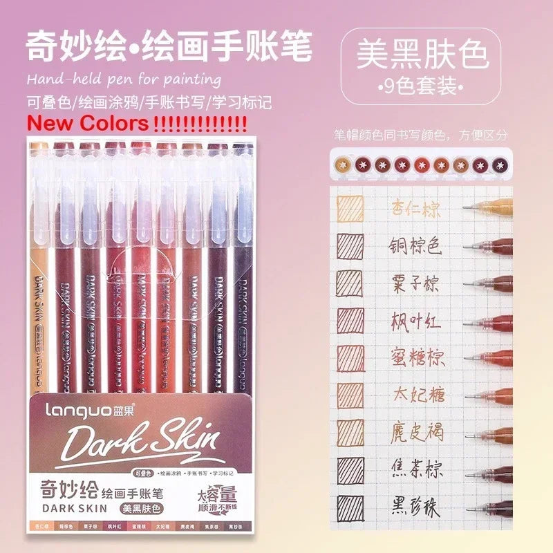 Buy The Best By Artsulli - Art is Long Life Short - LANGUO New Colors 45/9 Drawing Highlighter Morandi Gel Pen Diary Painting DIY Office