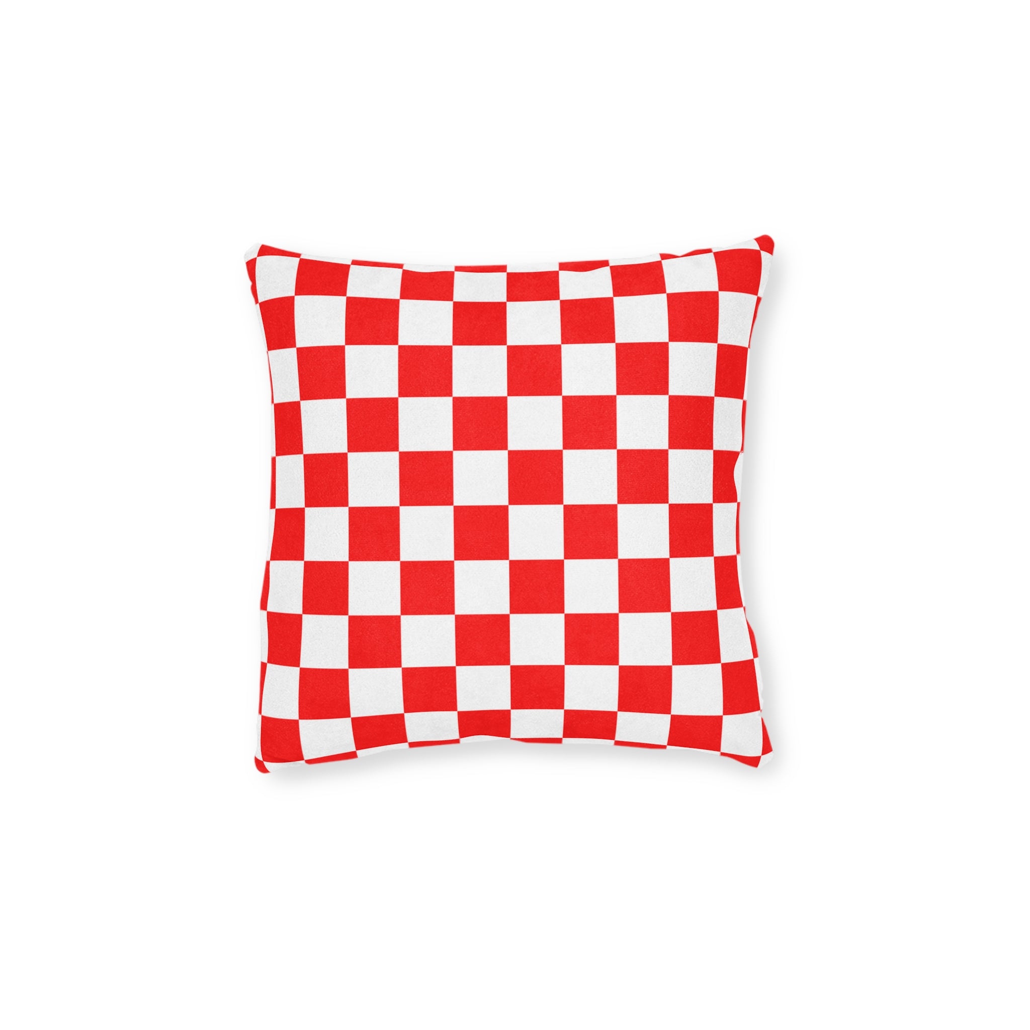 Checkerboard Red and White Square Pillow, Artsulli - Art is Long, Life is Short, Home Decor, Size, 12" × 12", , , , , 26920057680787606317