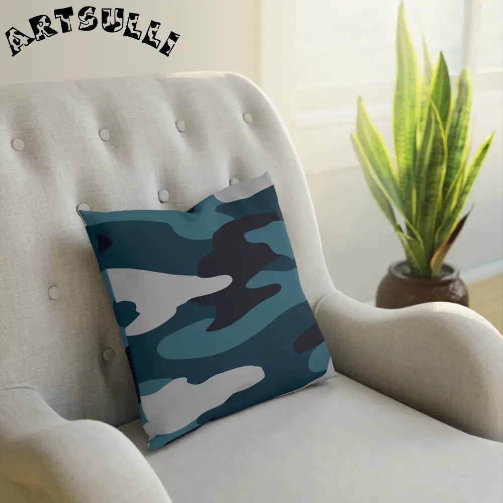 JAKKOUTTHEBXX Blue Camouflage Cushion JAKKOUTTHEBXX Artsulli - Art