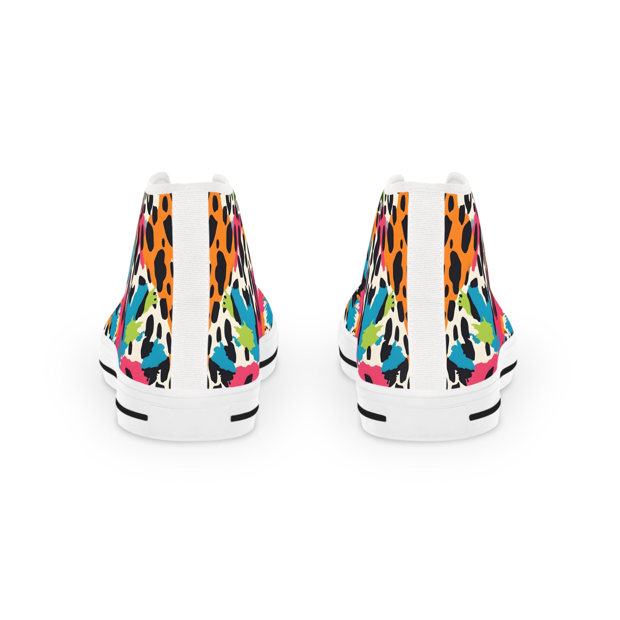 Wild Brush Strokes x Animal Print Multi-Color Men's High Top Sneakers, Artsulli - Art is Long, Life is Short, Shoes, , , , , , , 