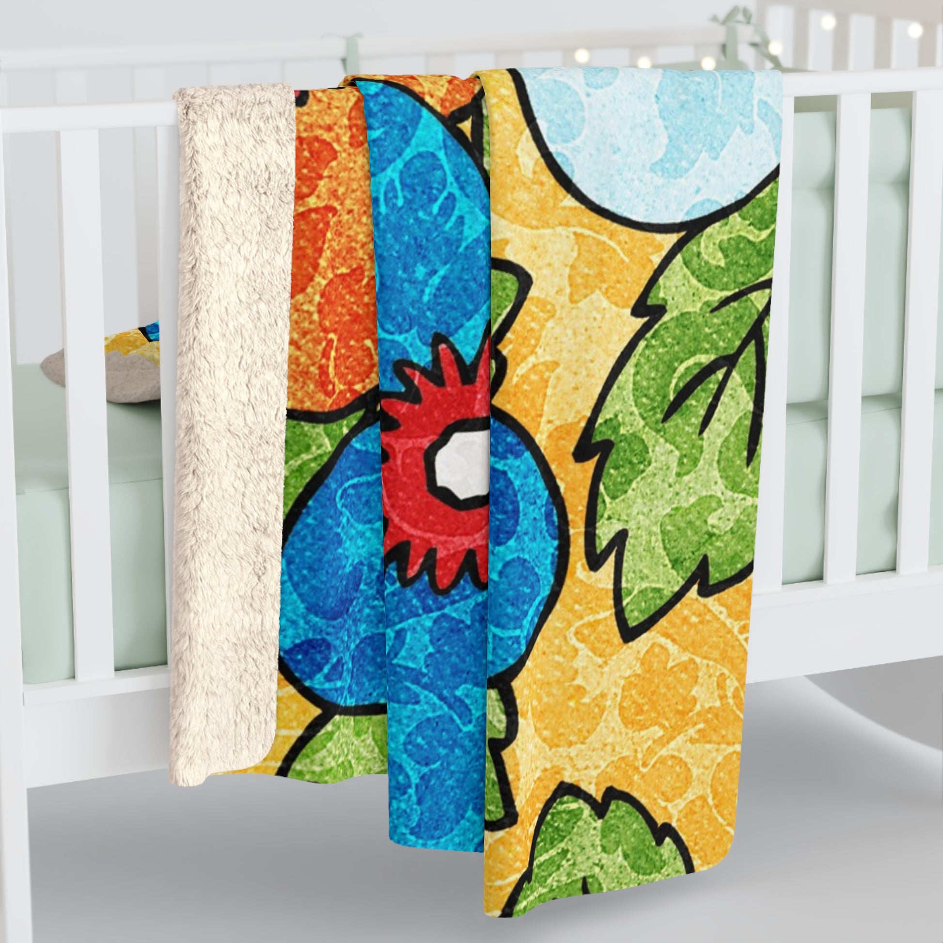 Groovy Yellow Floral Kl Sherpa Fleece Blanket, Artsulli - Art is Long, Life is Short, Home Decor, , , , , , , 