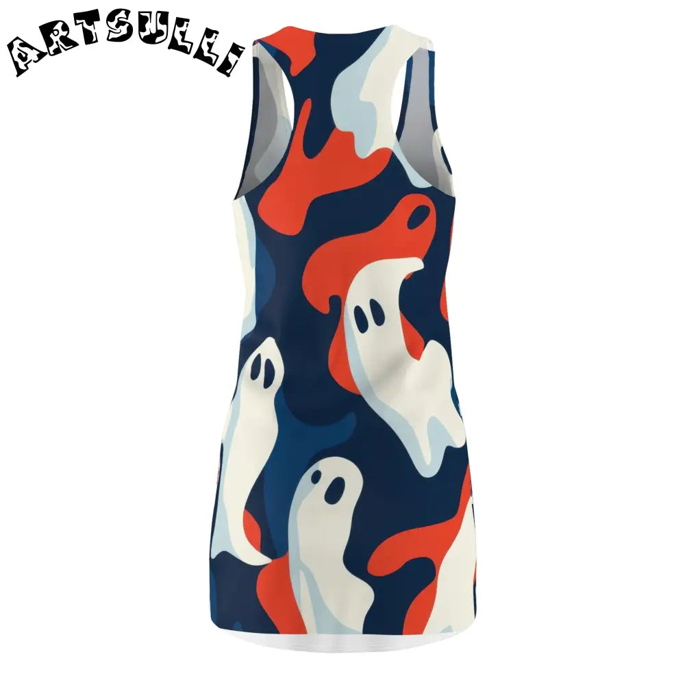 JAKKOUTTHEBXX Camo Ghosts Women’s Cut & Sew Racerback Dress (AOP)