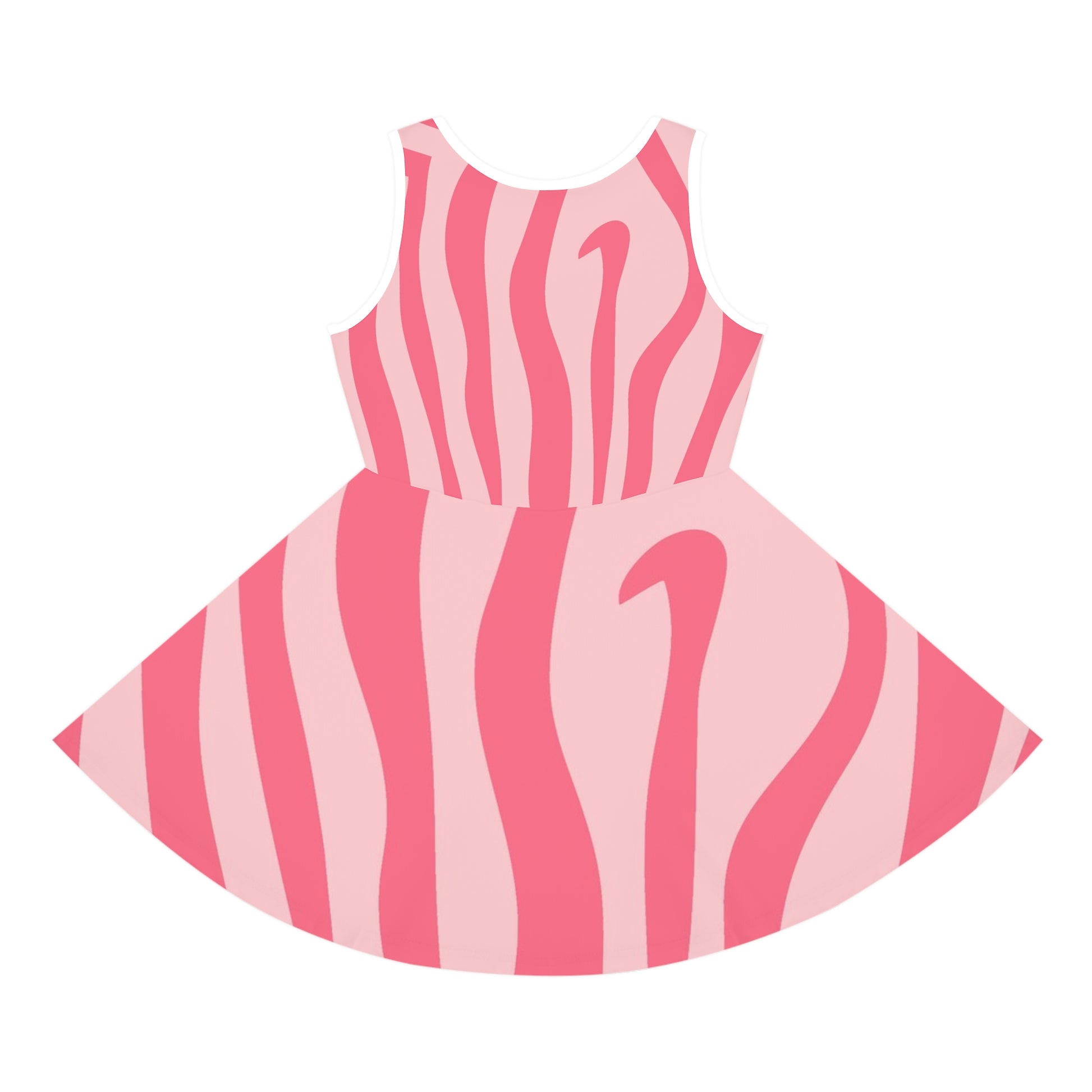 Nagels Pink Zebra Girls' Sleeveless Sundress (AOP), Artsulli - Art is Long, Life is Short, All Over Prints, , , , , , , 
