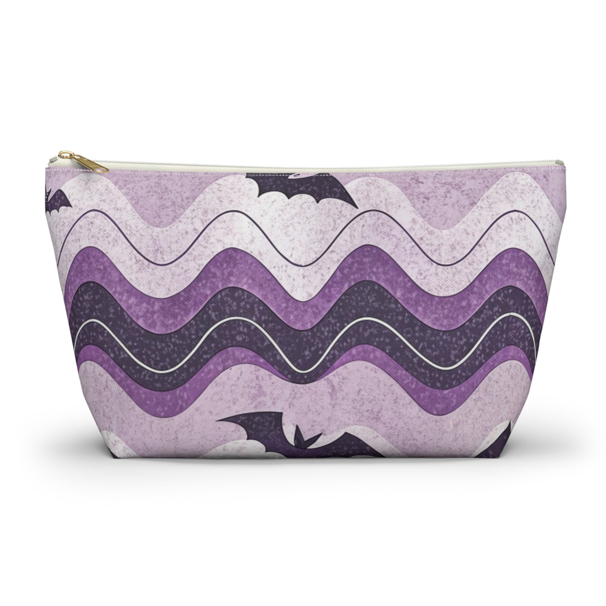 Bat Wave Accessory Pouch w T-bottom, Artsulli - Art is Long, Life is Short, Bags, Size, Large, Color, White zipper, , , 26225359259340
