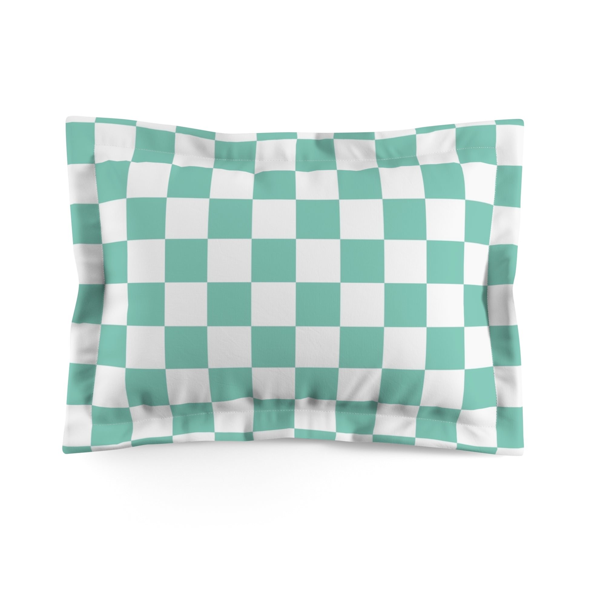 Checkerboard Light Green Microfiber Pillow Sham, Artsulli - Art is Long, Life is Short, Home Decor, Size, Standard, , , , , 30307166373182024509