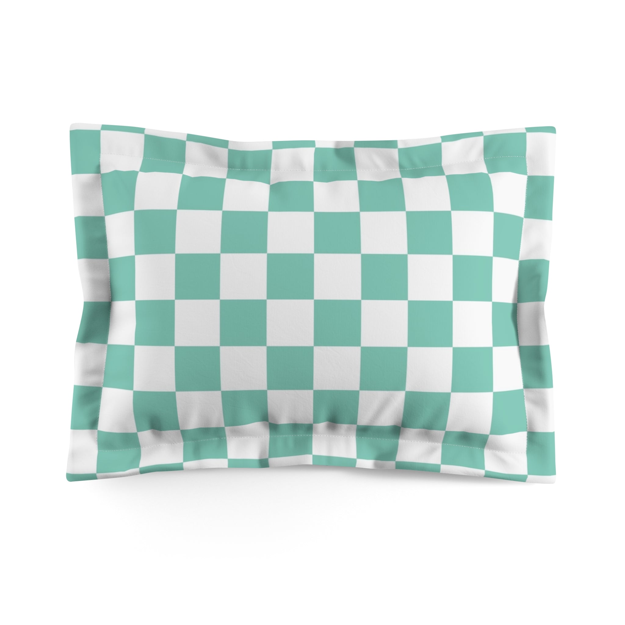 Checkerboard Light Green Microfiber Pillow Sham, Artsulli - Art is Long, Life is Short, Home Decor, Size, Standard, , , , , 30307166373182024509