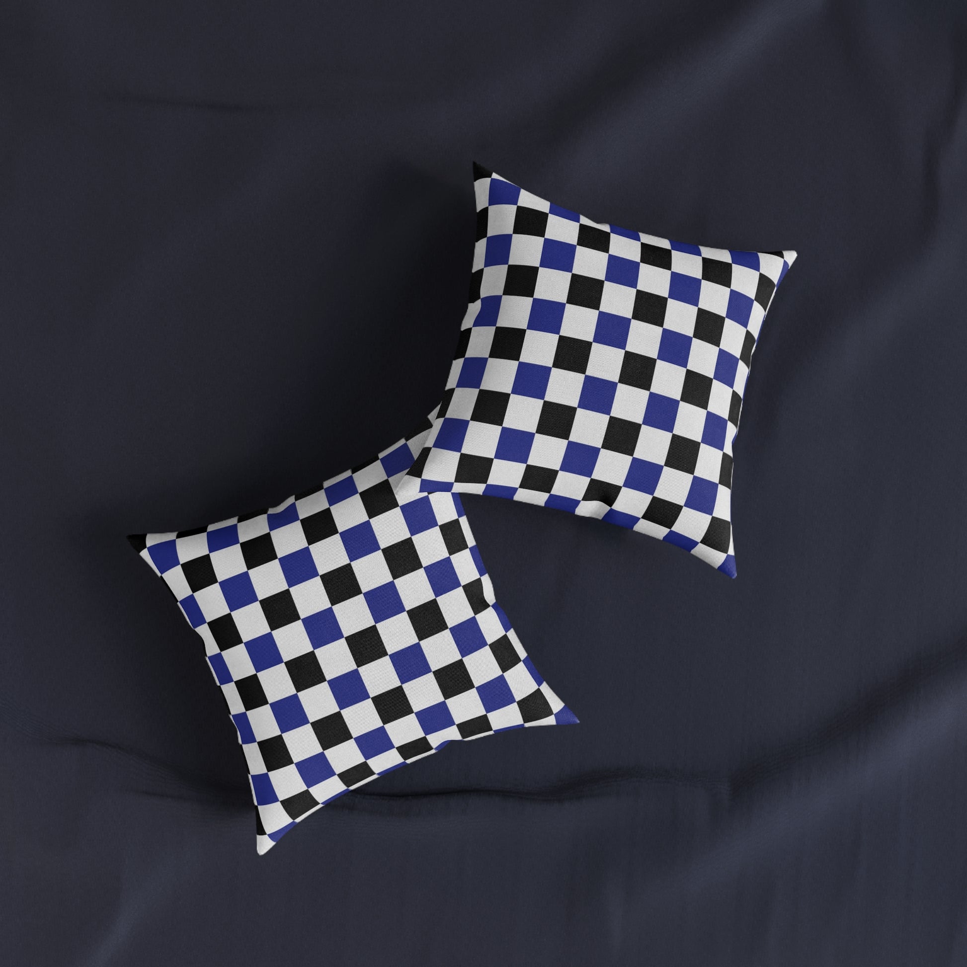 Checkerboard Blue White and Black Square Pillow, Artsulli - Art is Long, Life is Short, Home Decor, , , , , , , 