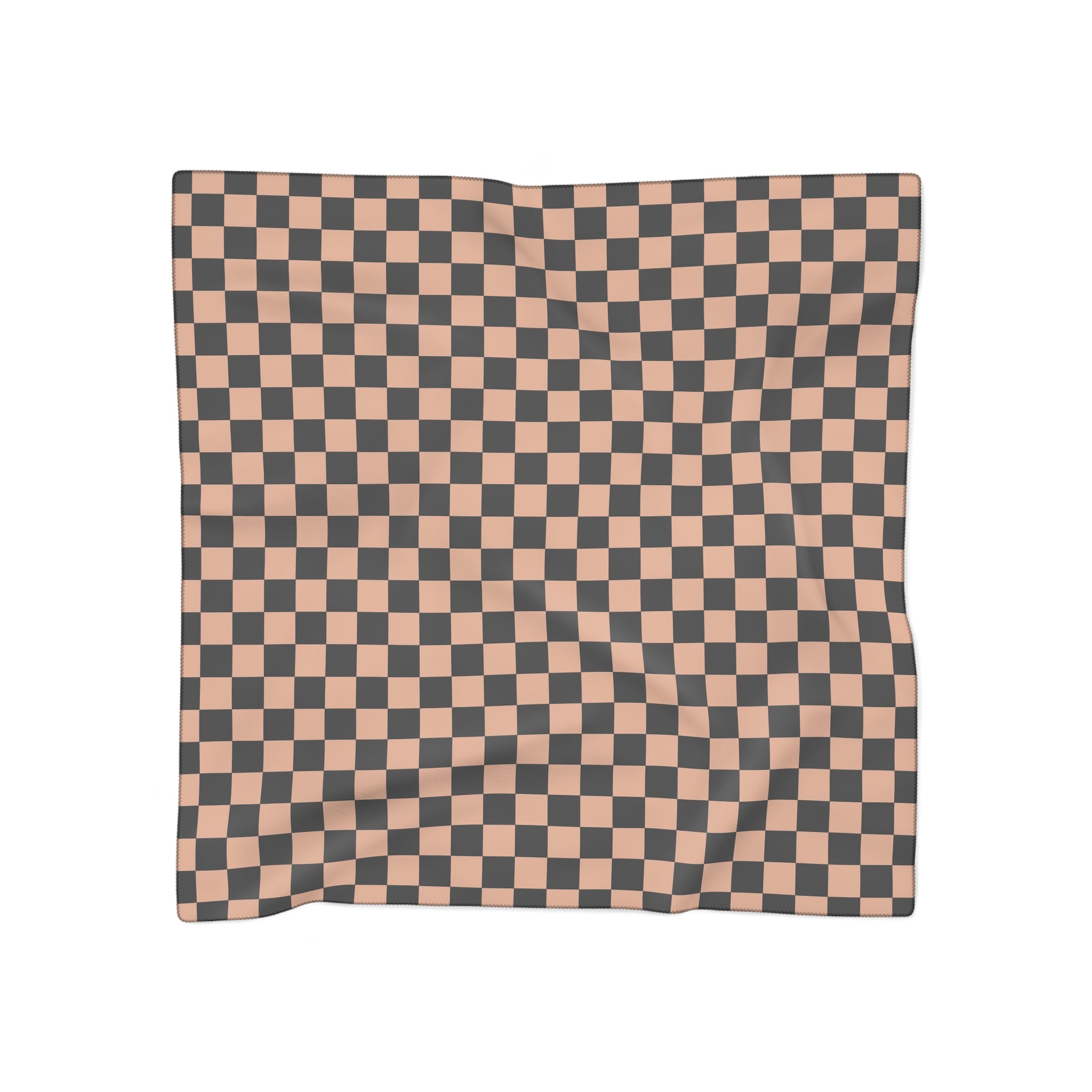 Checkerboard II Soft Orange and Black Poly Scarf, Artsulli - Art is Long, Life is Short, Accessories, Color, Poly voile, Size, 25" × 25", , , 11922785501088964417