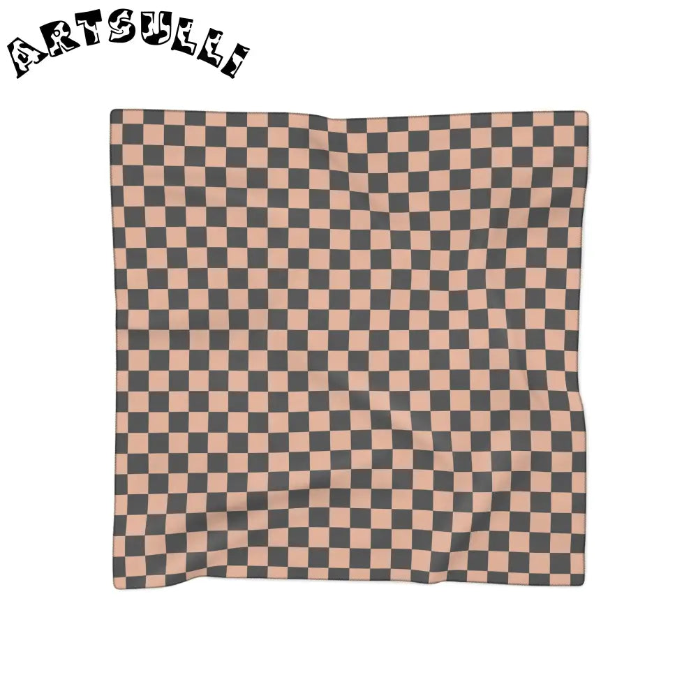 JAKKOUTTHEBXX Checkerboard II Soft Orange and Black Poly Scarf