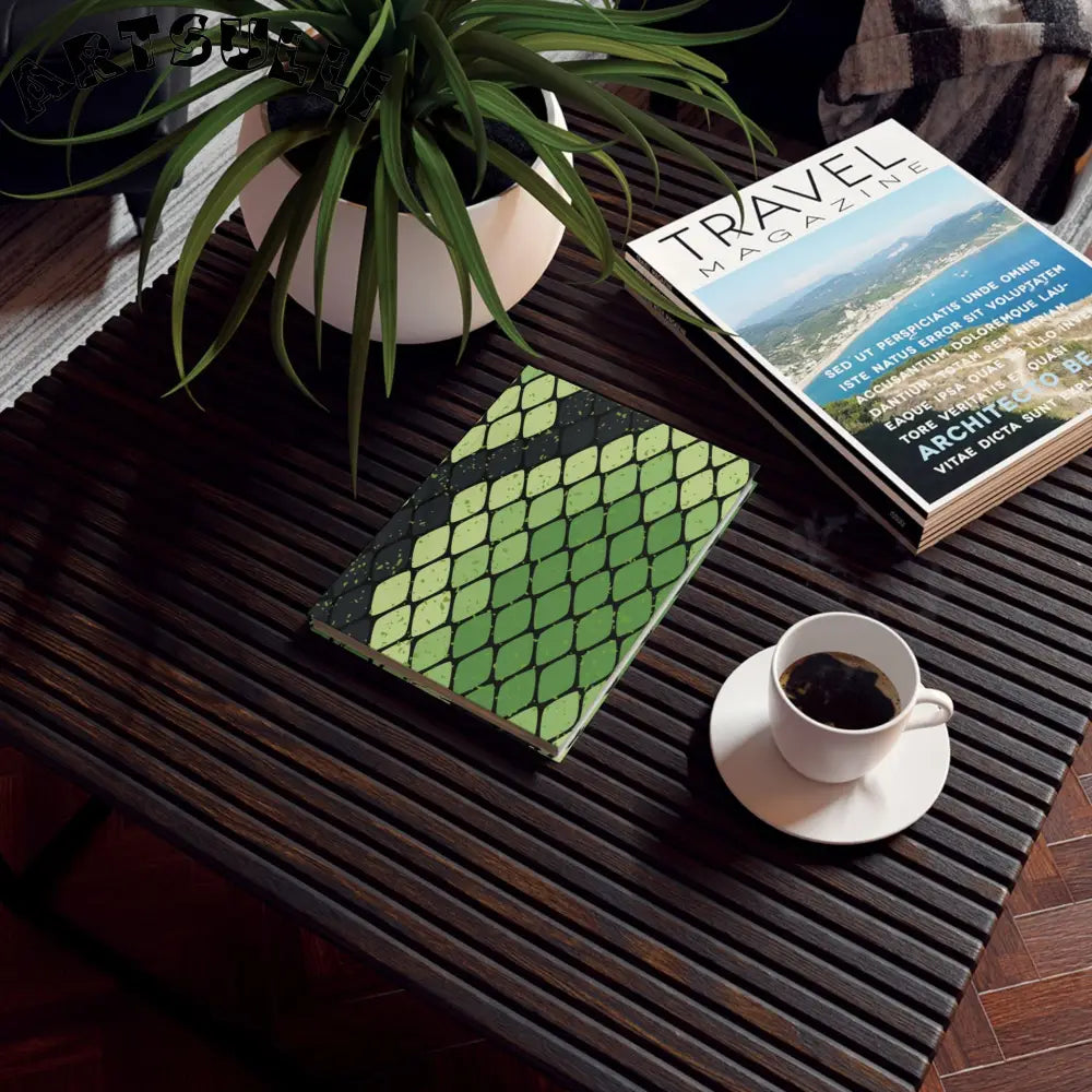 JAKKOUTTHEBXX Snake Skin Green and Black Hard Backed Journal