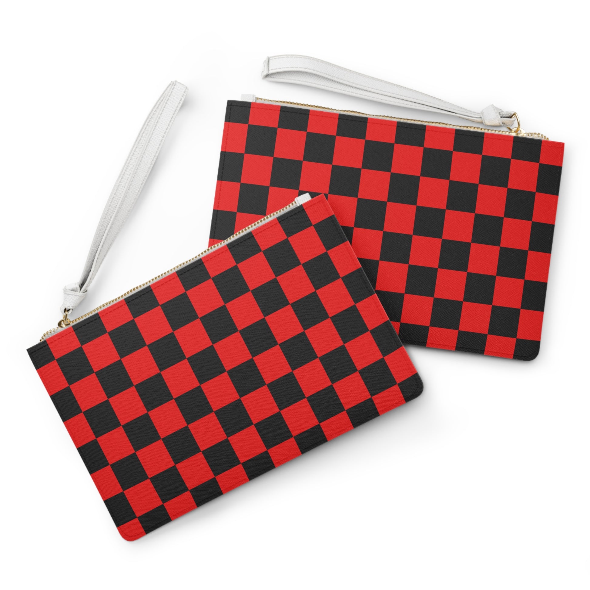 Checkerboard Red and Black Clutch Bag, Artsulli - Art is Long, Life is Short, Bags, , , , , , , 