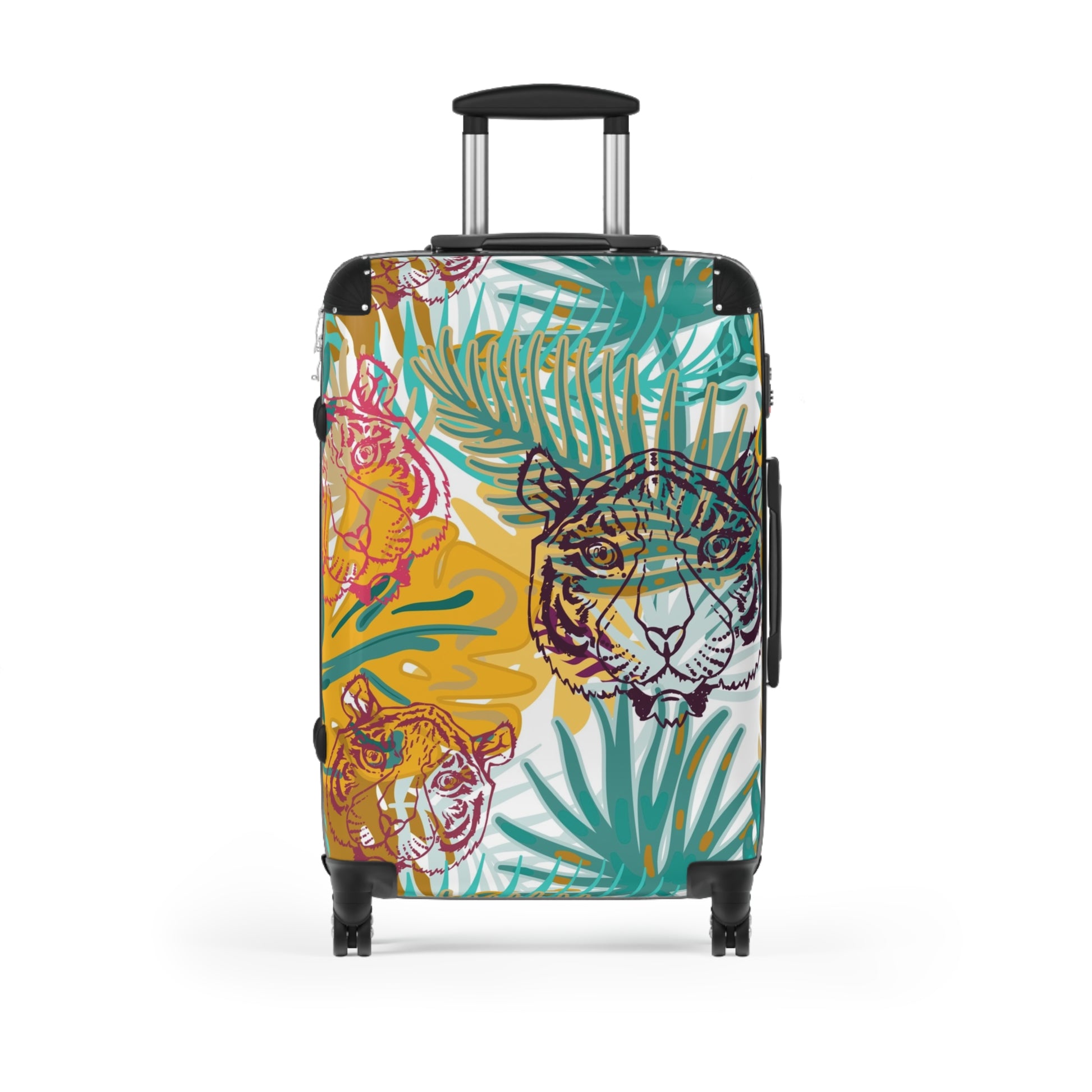 Tropical Jungle Tigers Brown and Green Suitcase, Artsulli - Art is Long, Life is Short, Bags, Size, Medium, Color, Black, , , 14511025733405