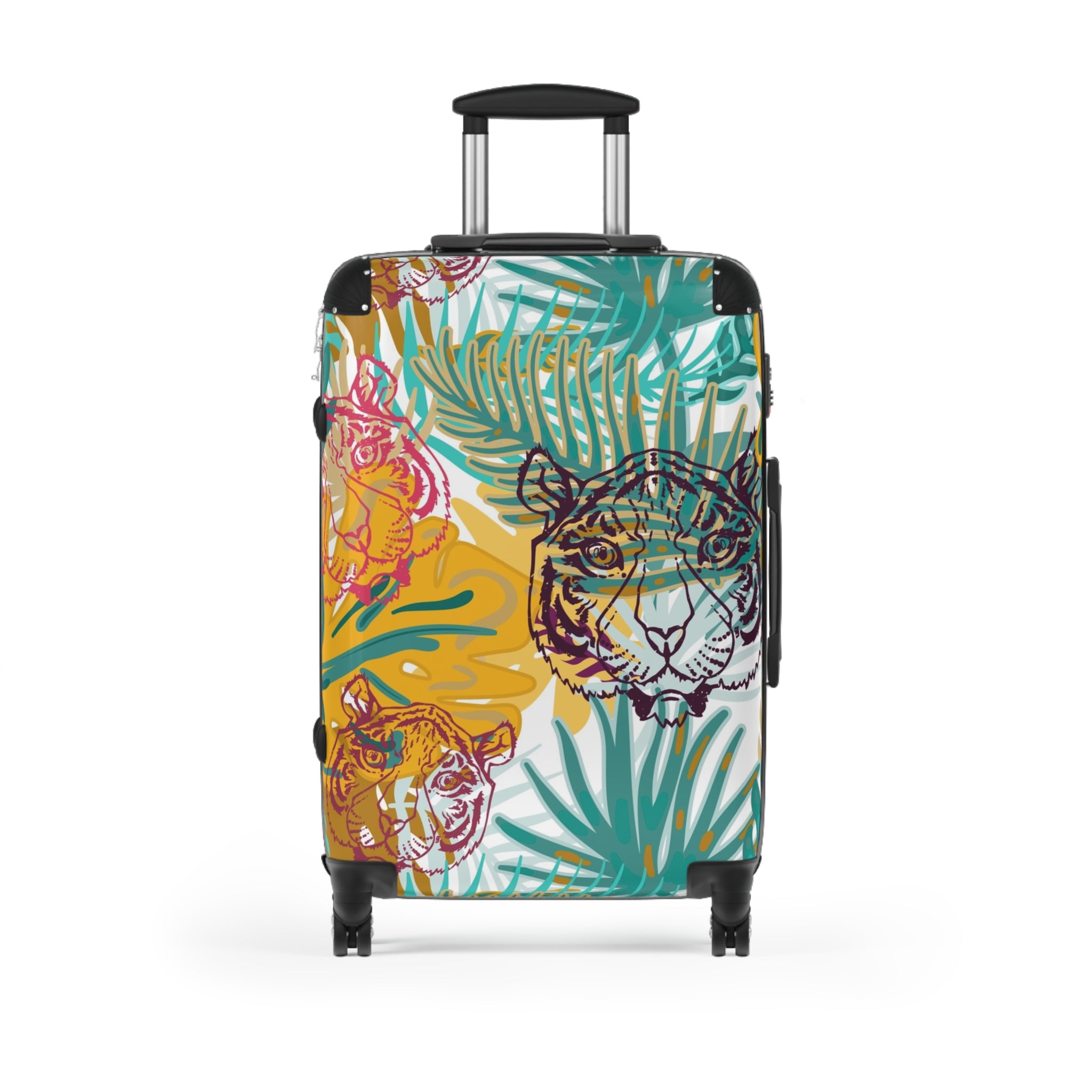Tropical Jungle Tigers Brown and Green Suitcase, Artsulli - Art is Long, Life is Short, Bags, Size, Medium, Color, Black, , , 14511025733405