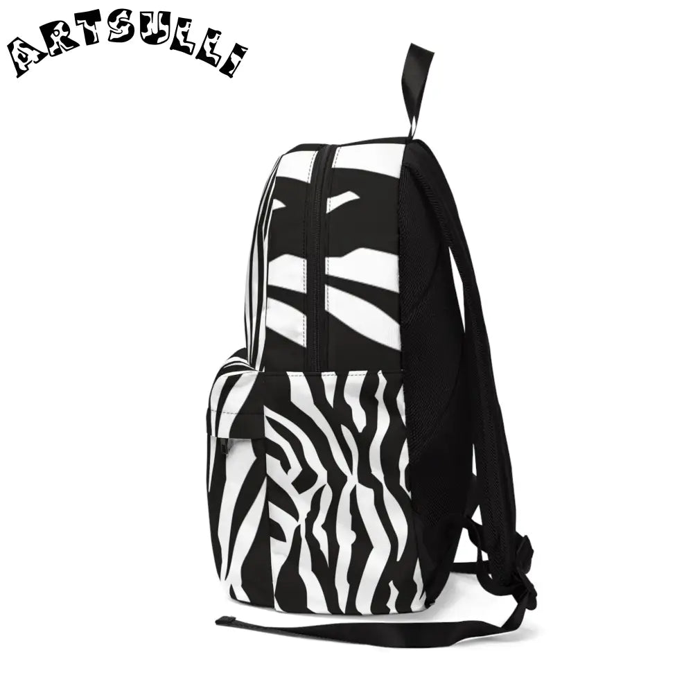 JAKKOUTTHEBXX Art Printed Zebra Backpack with Top Handle and Front