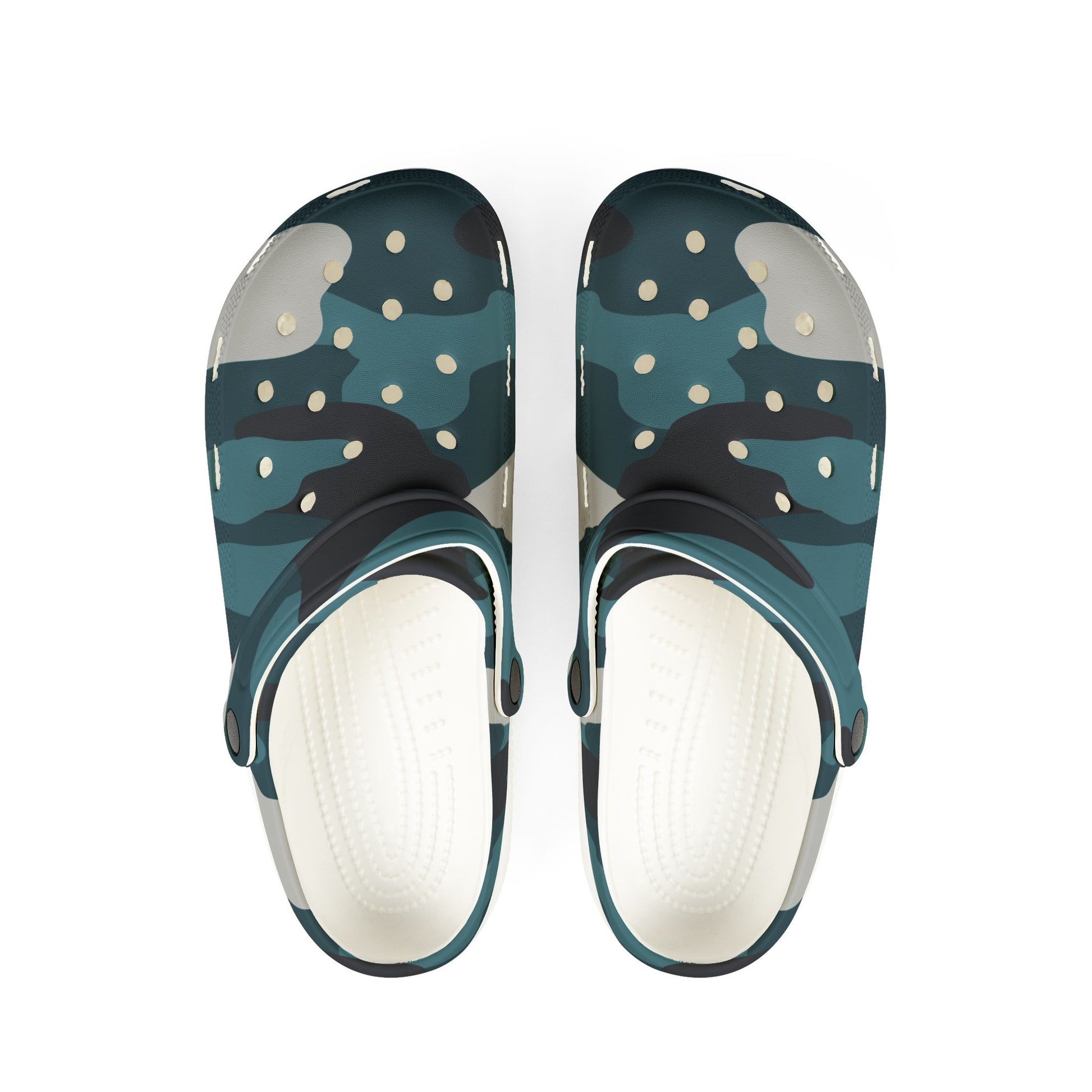 Blue Camouflage EVA Foam Rubber Shoes (AOP), Artsulli - Art is Long, Life is Short, Shoes, Size, US 6 (Women's), Color, White, , , 10471923647801